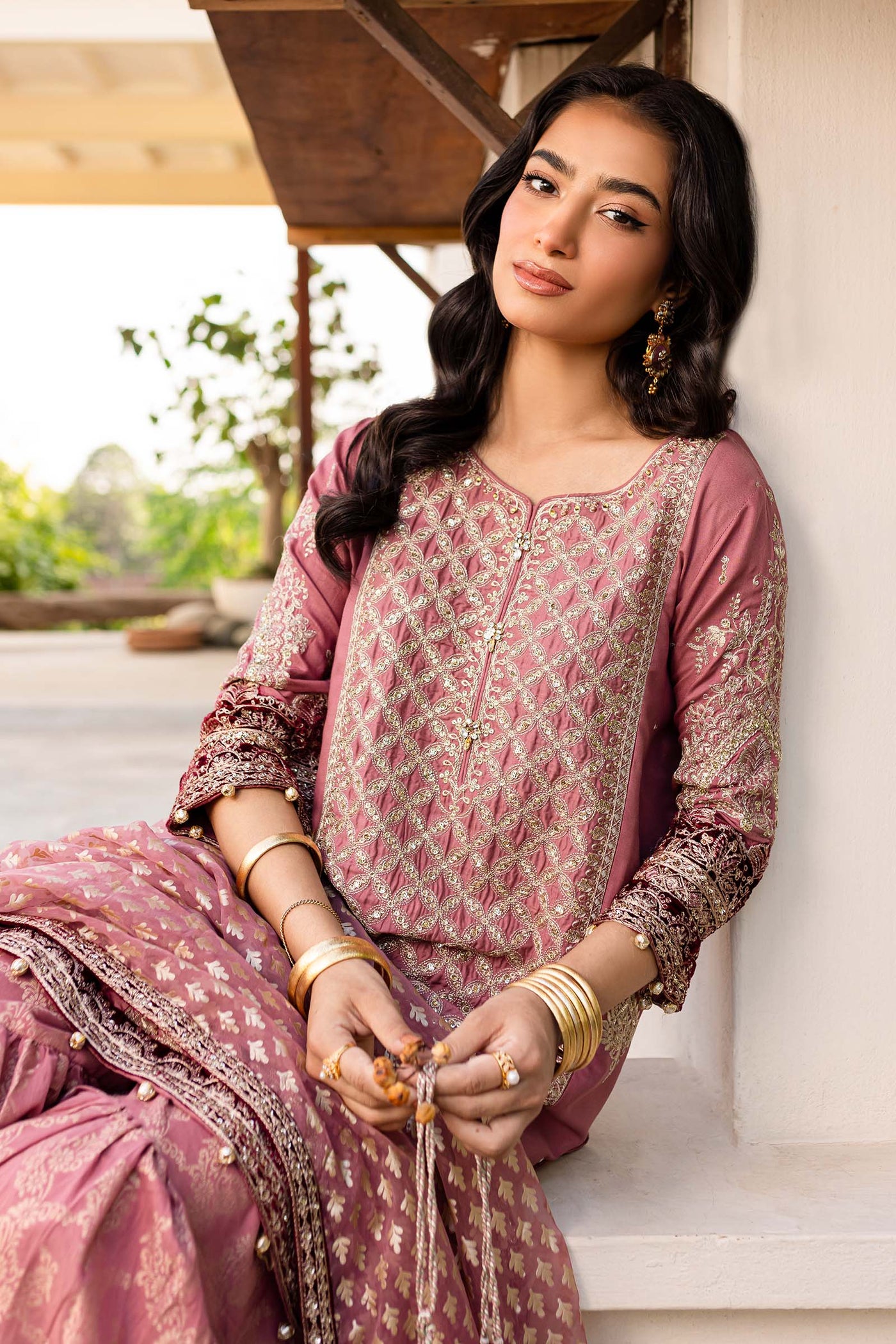 3 Piece Embroidered Linen Suit