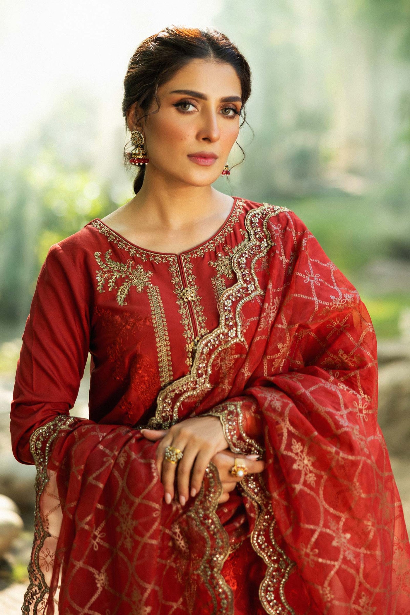 3 Piece Embroidered Linen Suit | DW-W24-106