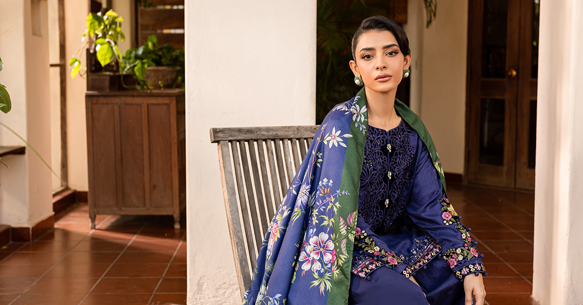 3 Piece Embroidered Linen Suit