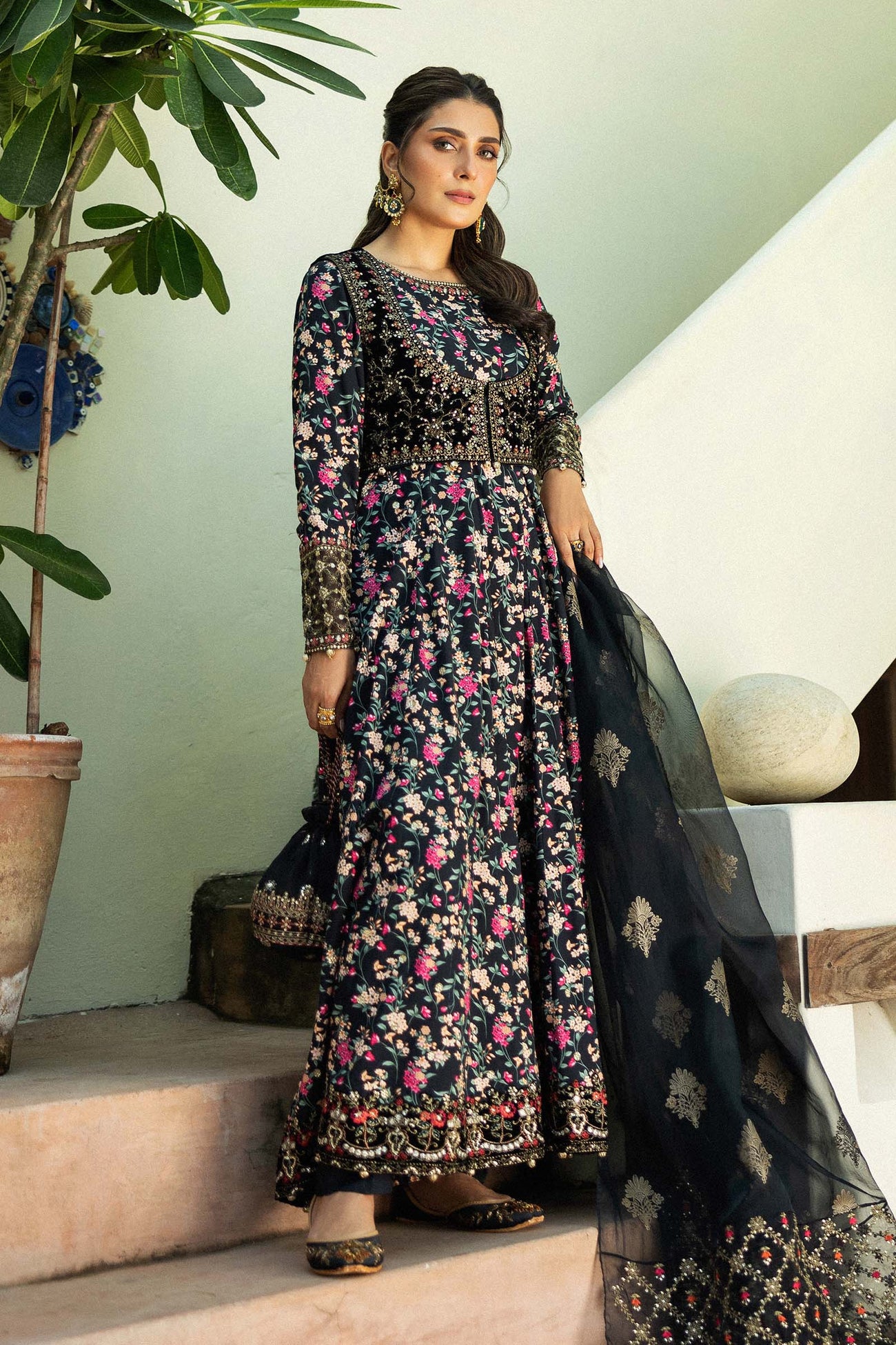 3 Piece Embroidered Linen Suit
