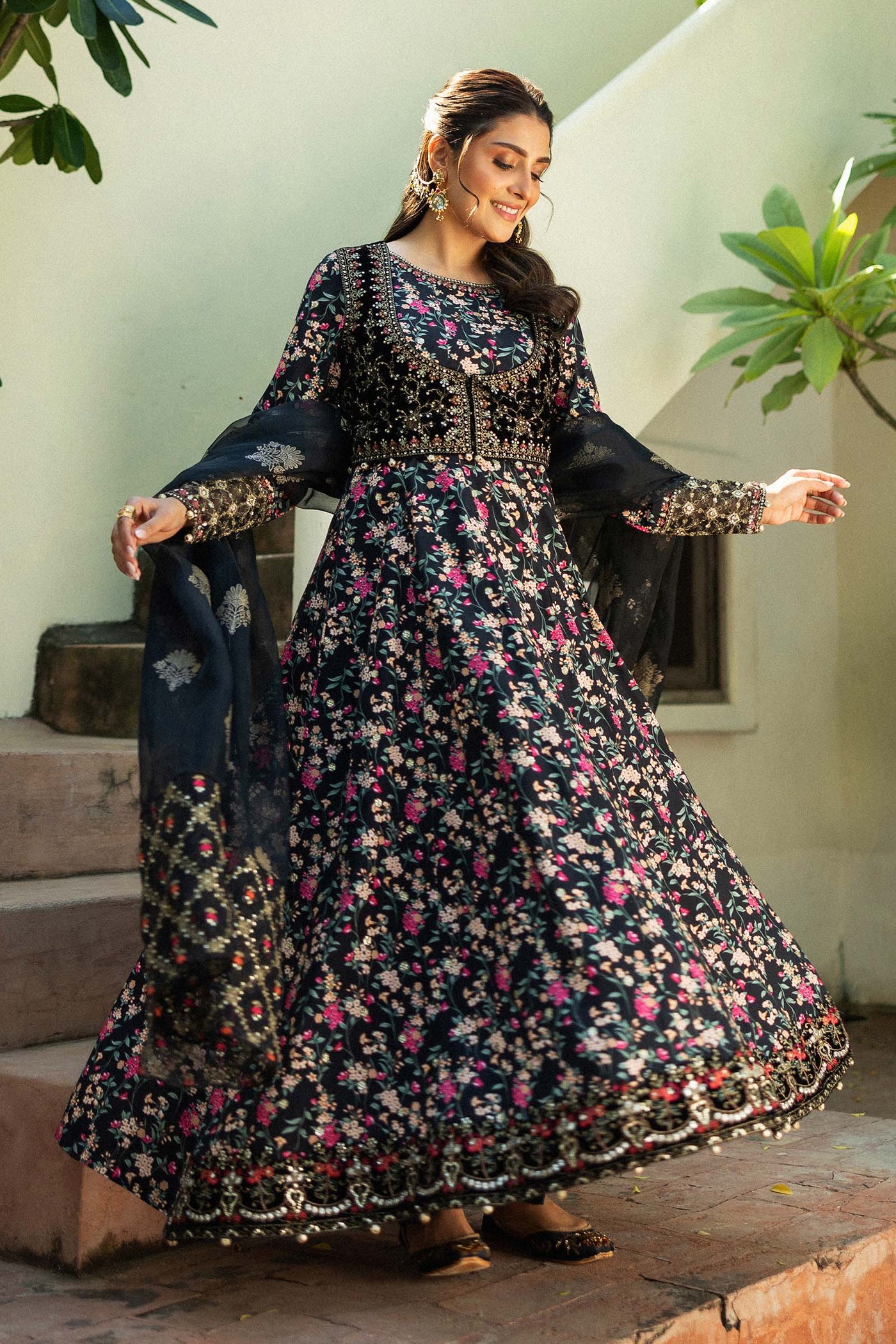 3 Piece Embroidered Linen Suit