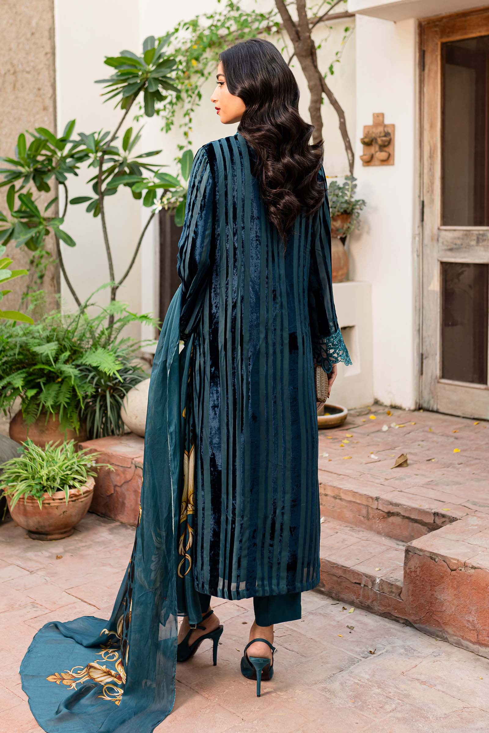 3 Piece Embroidered Plush Suit