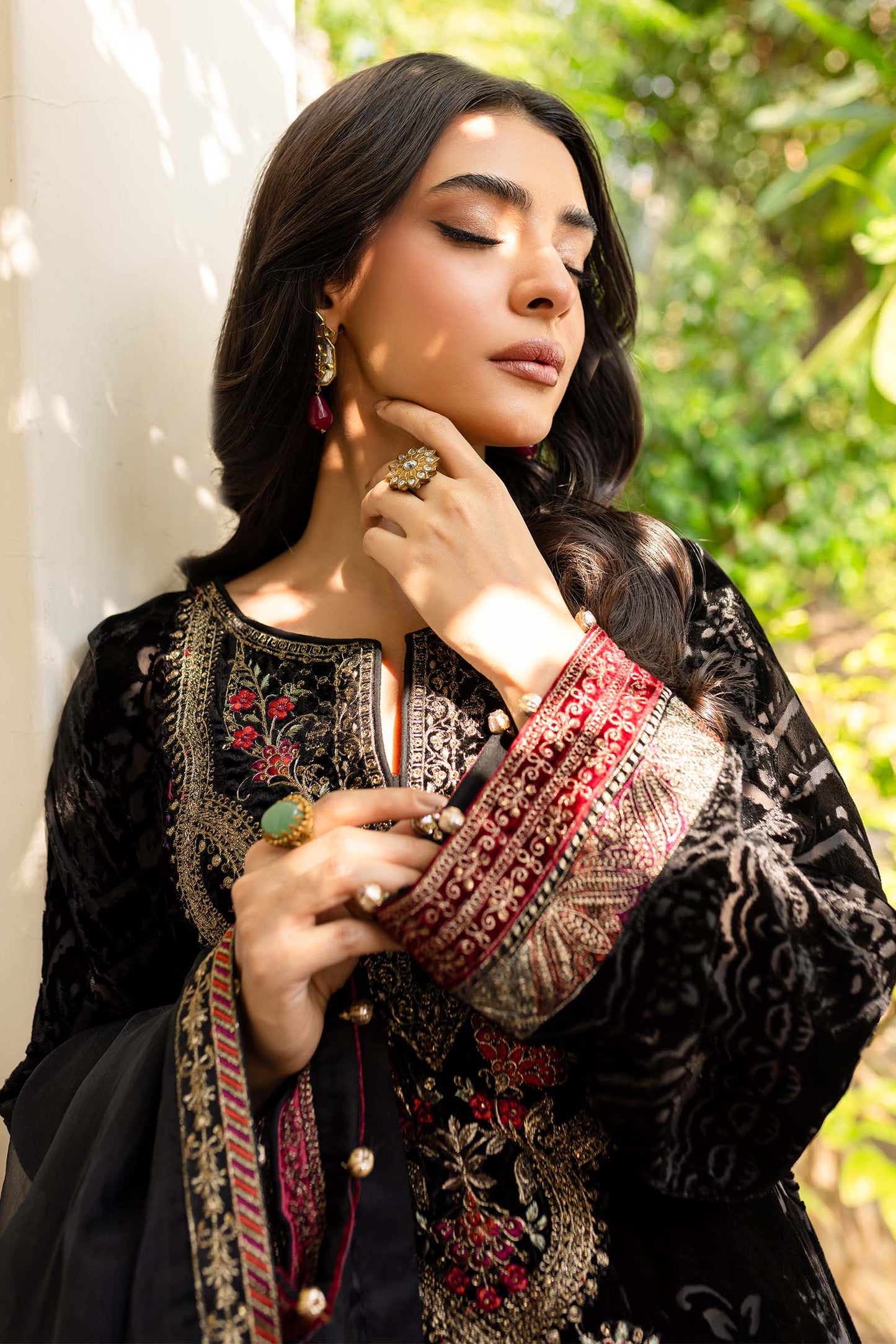 3 Piece Embroidered Plush Suit