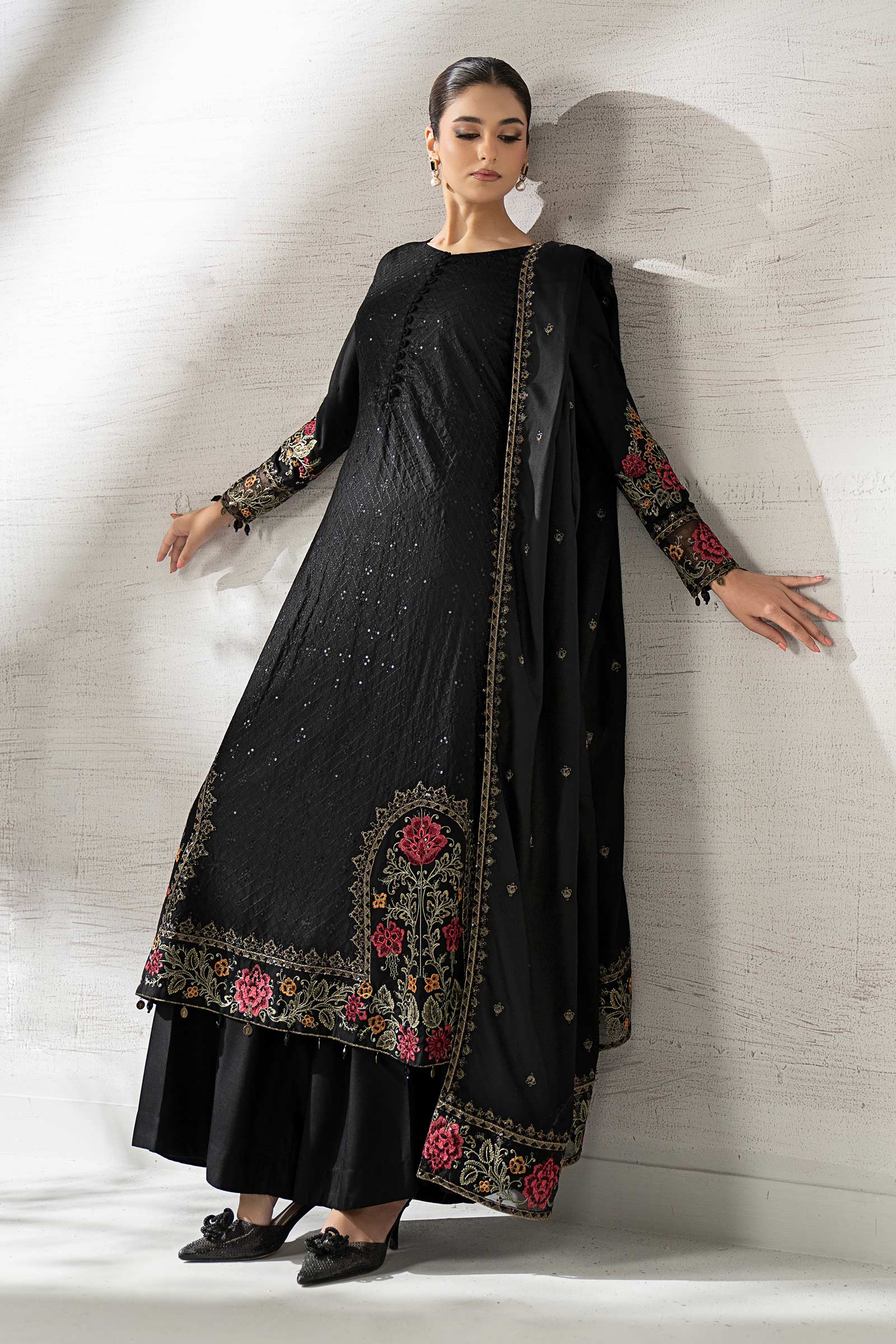 3 Piece Embroidered Linen Suit