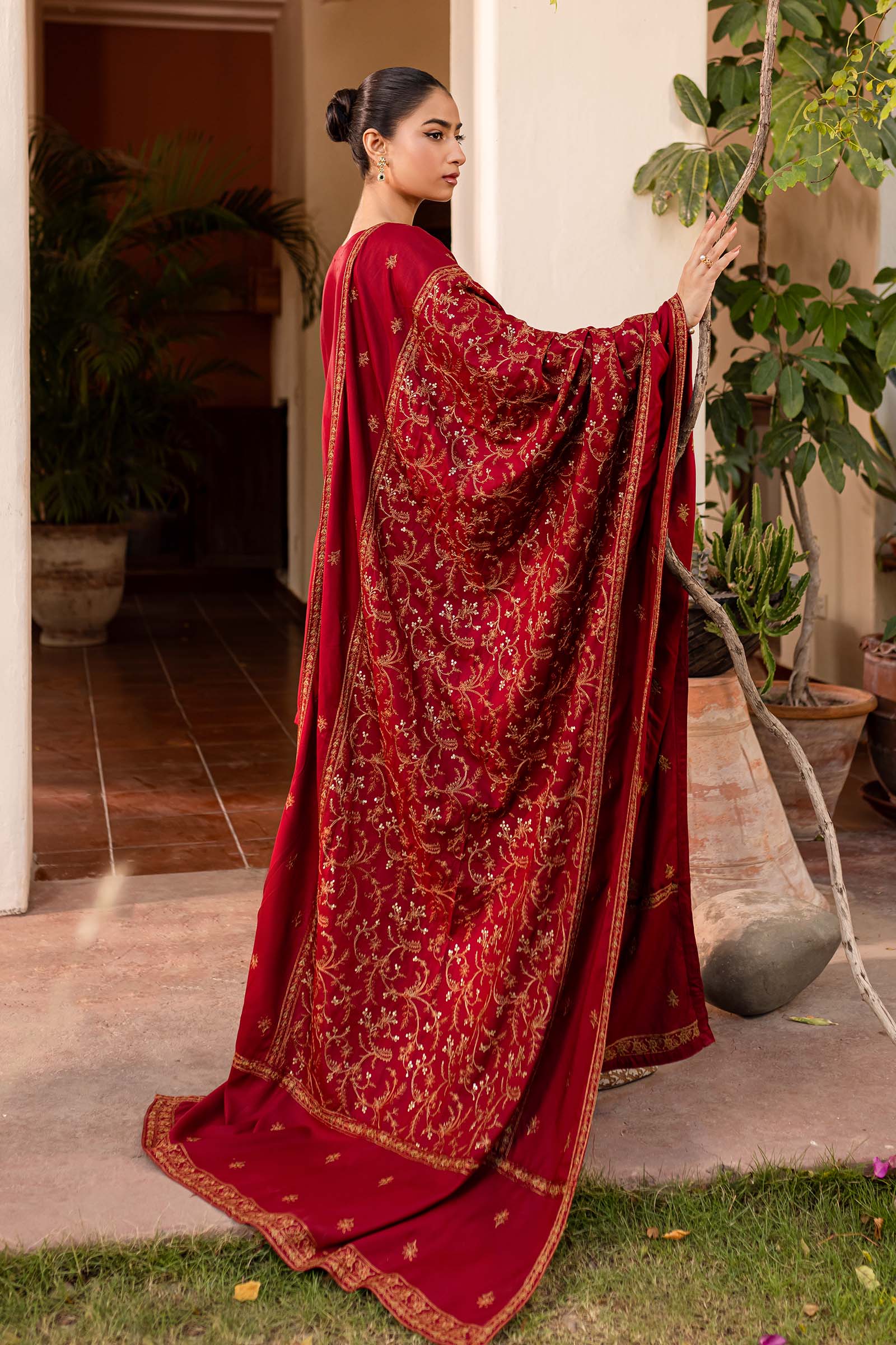 3 Piece Embroidered Linen Suit