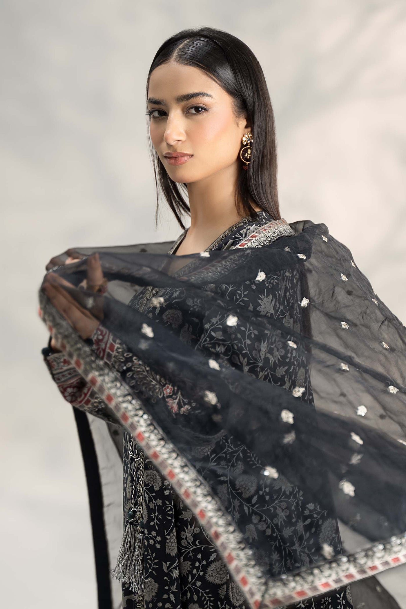 3 Piece Embroidered Linen Suit