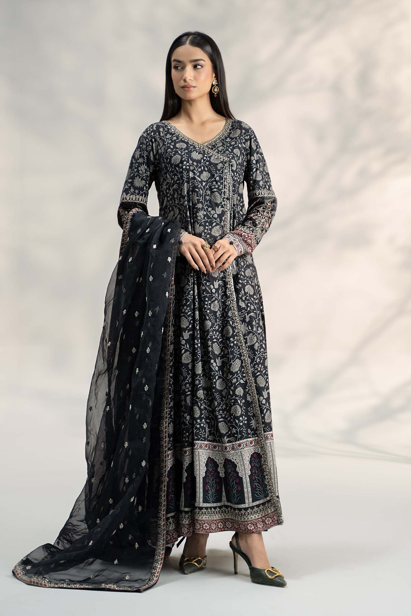 3 Piece Embroidered Linen Suit
