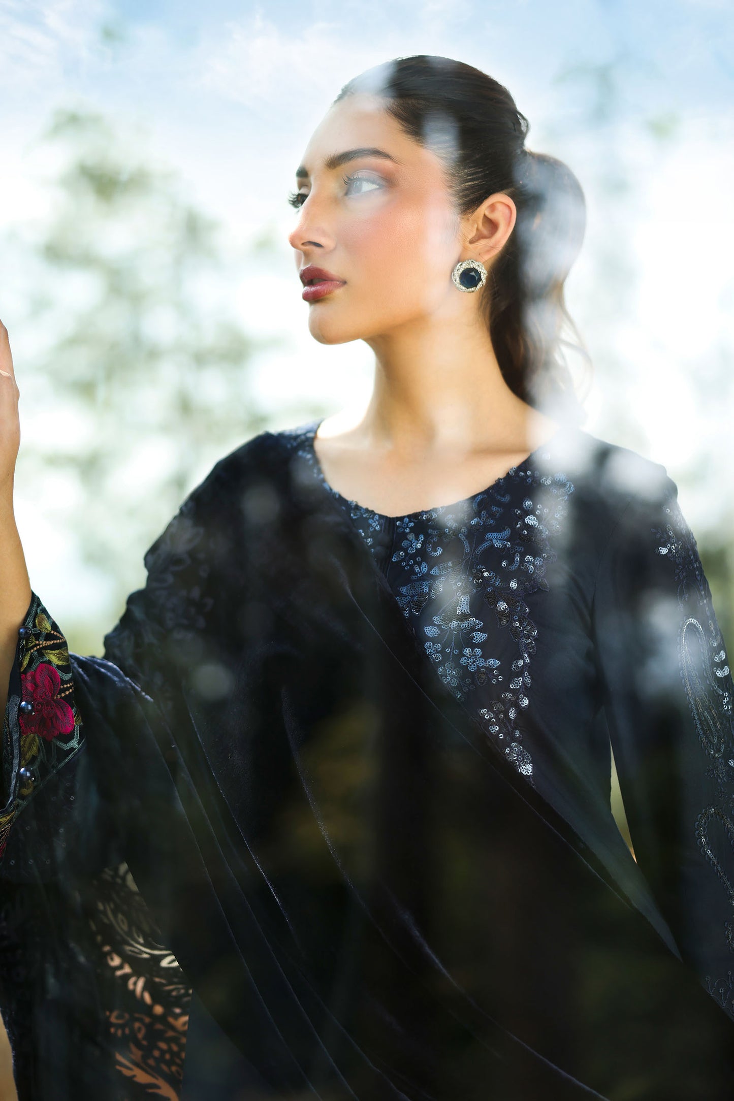 3 Piece Embroidered Linen Suit