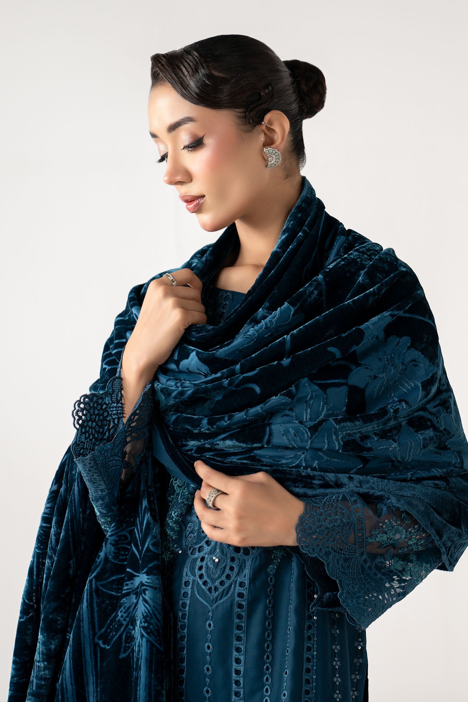 3 Piece Embroidered Linen Suit