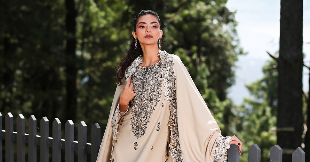 3 Piece Embroidered Karandi Suit