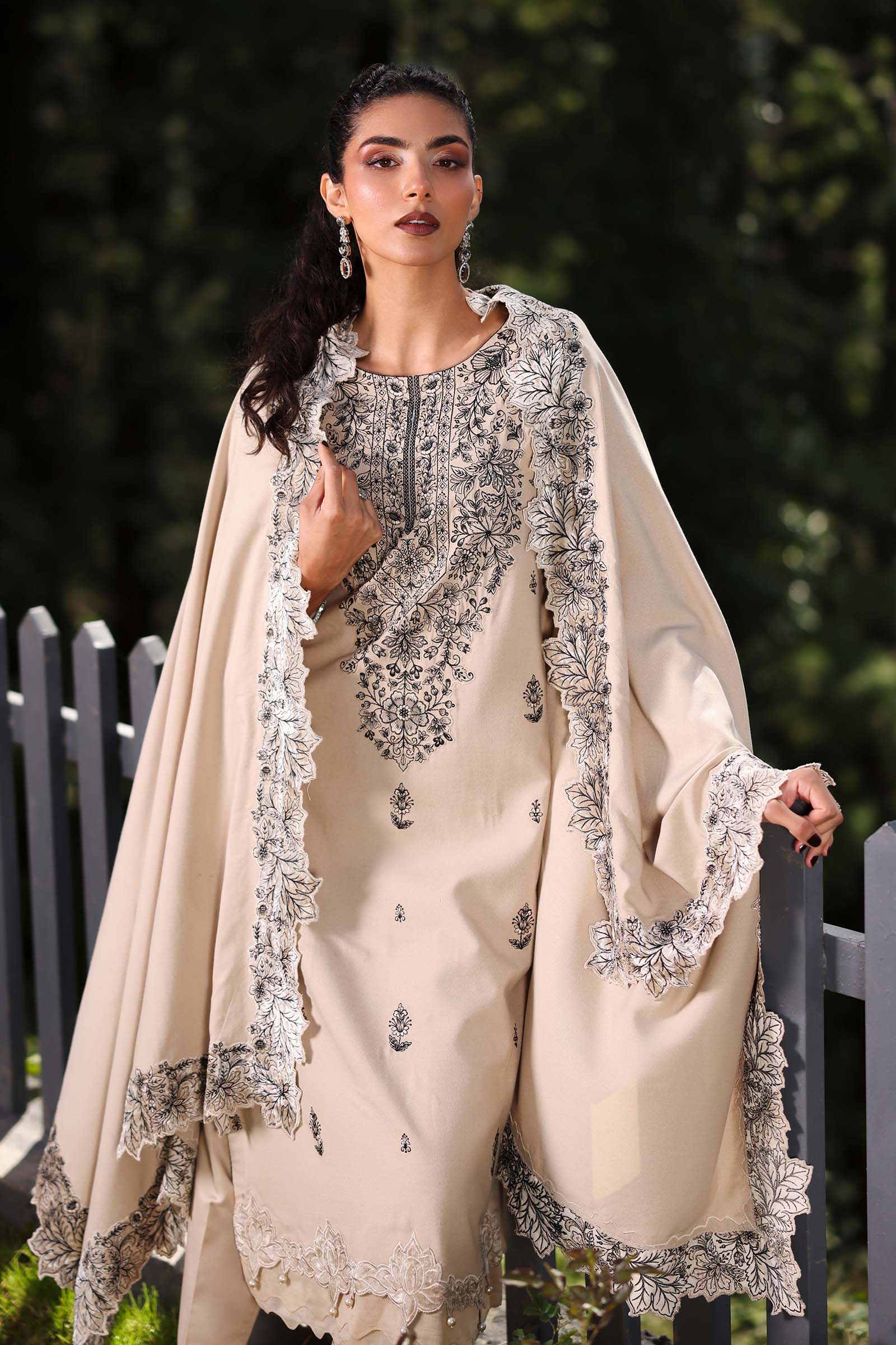 3 Piece Embroidered Karandi Suit