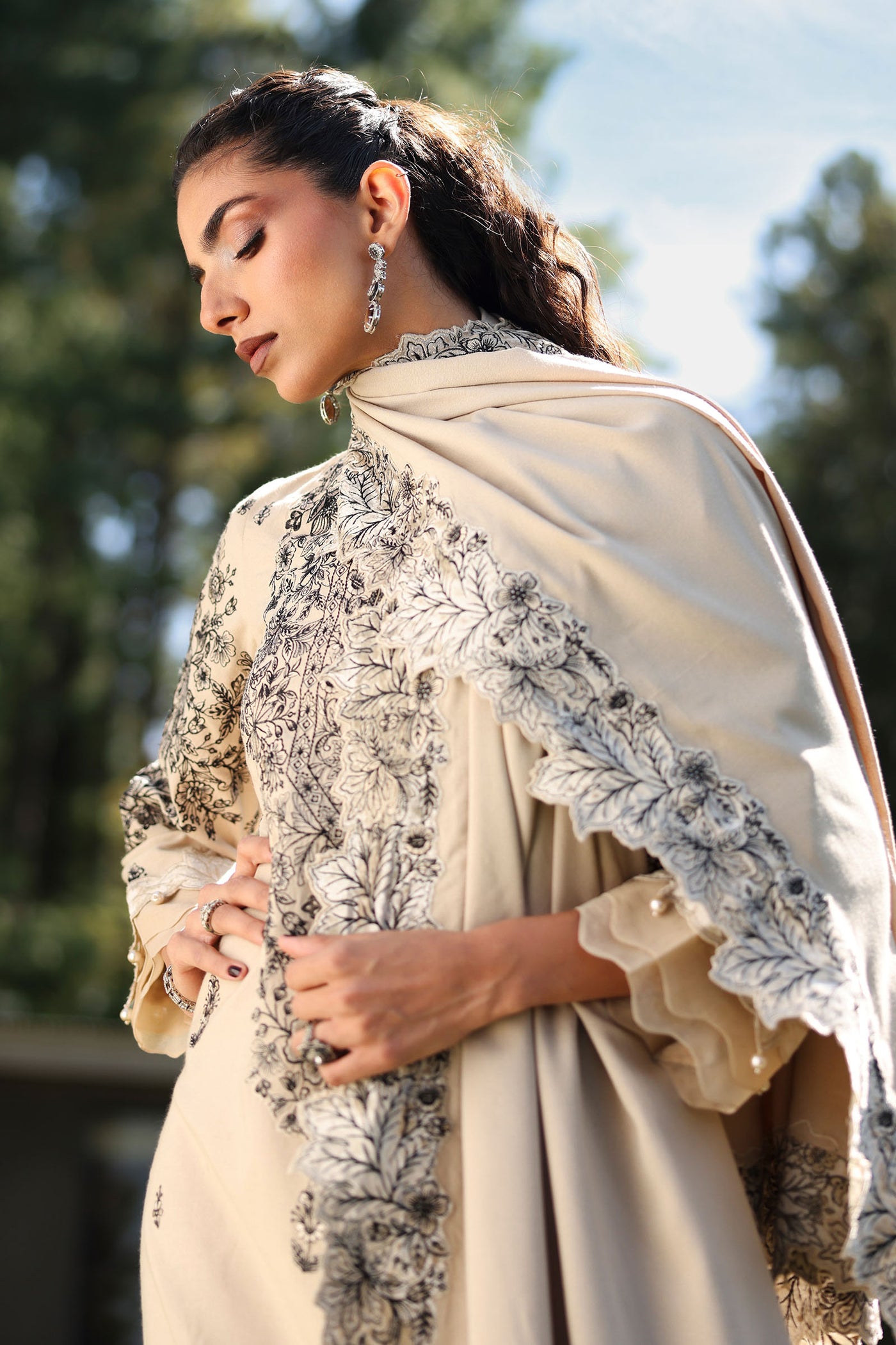 3 Piece Embroidered Karandi Suit