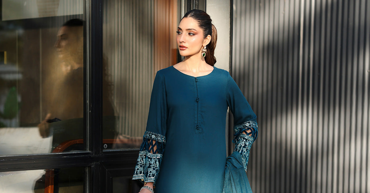 3 Piece Embroidered Marina Suit