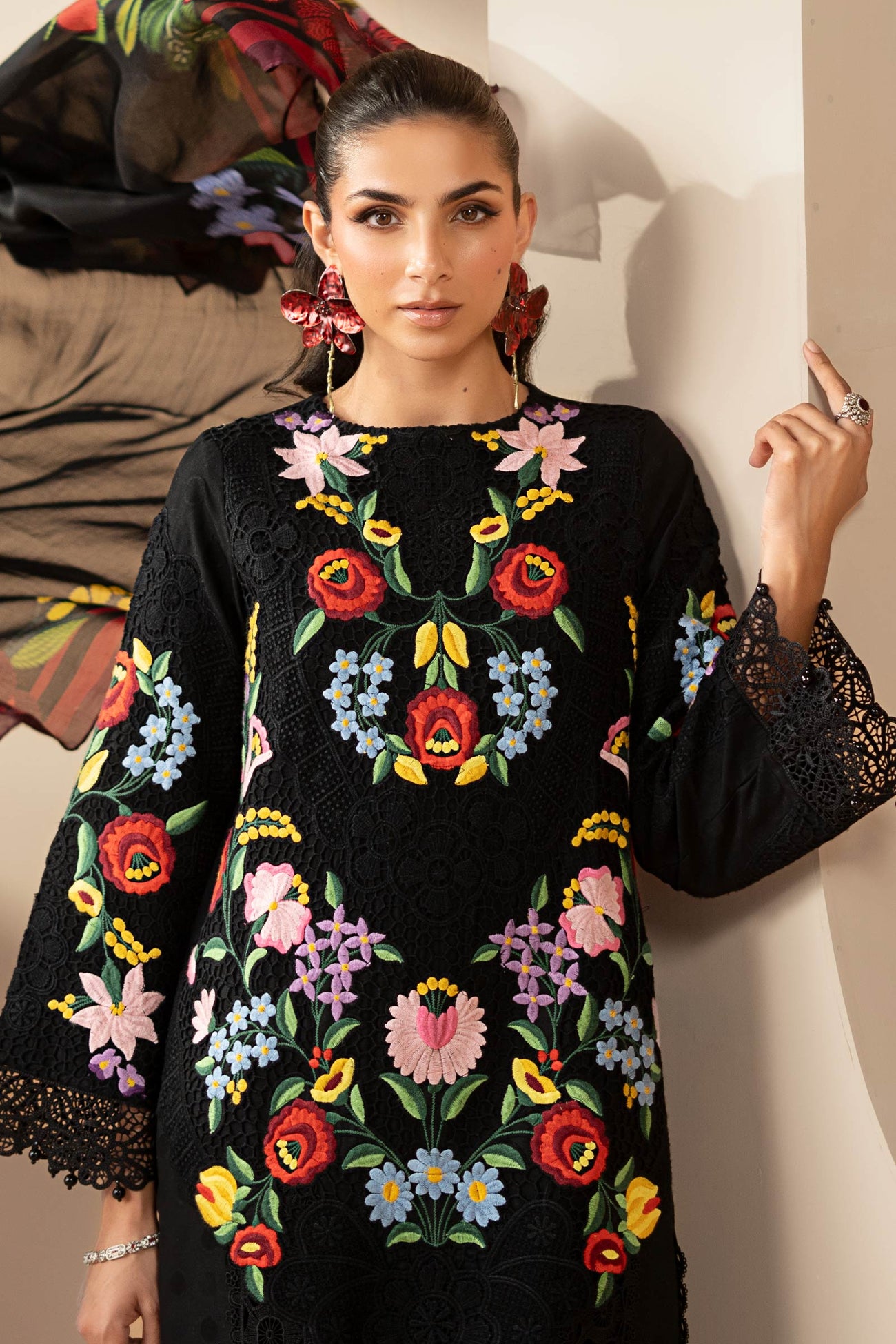 3 Piece Embroidered Jacquard Lawn Suit