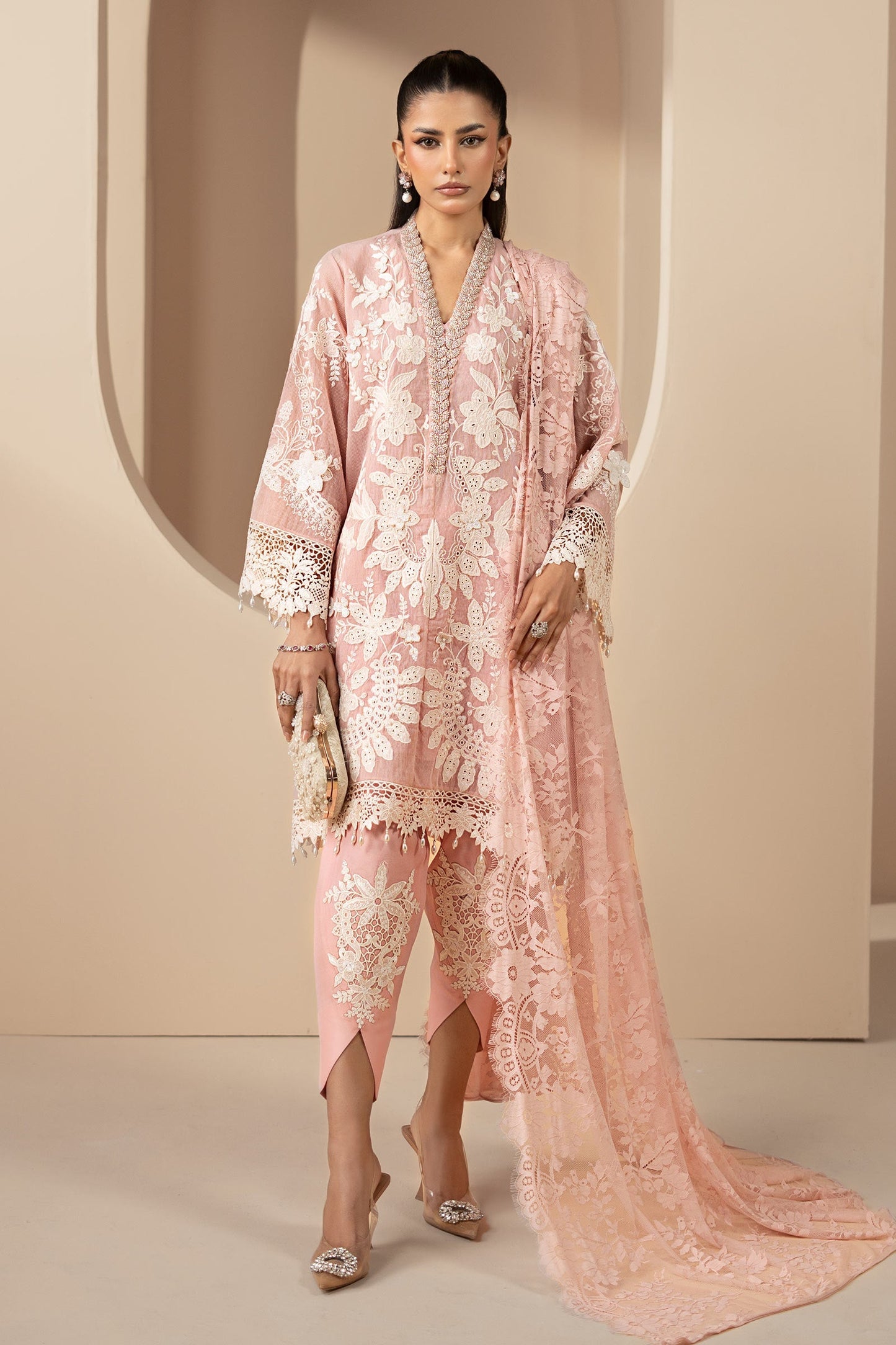 3 Piece Embroidered Lawn Karandi Suit