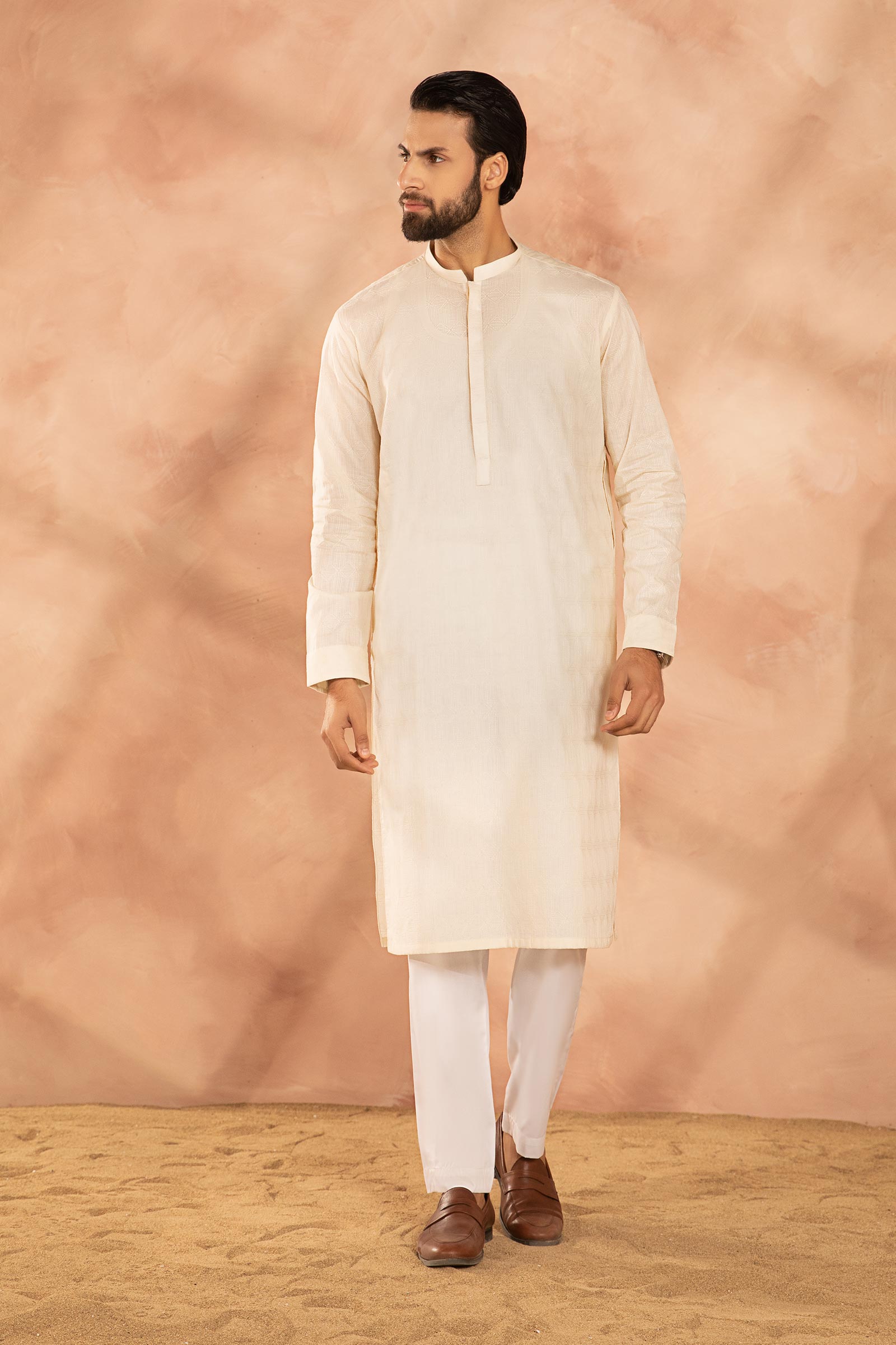 Embroidered Cotton Kurta