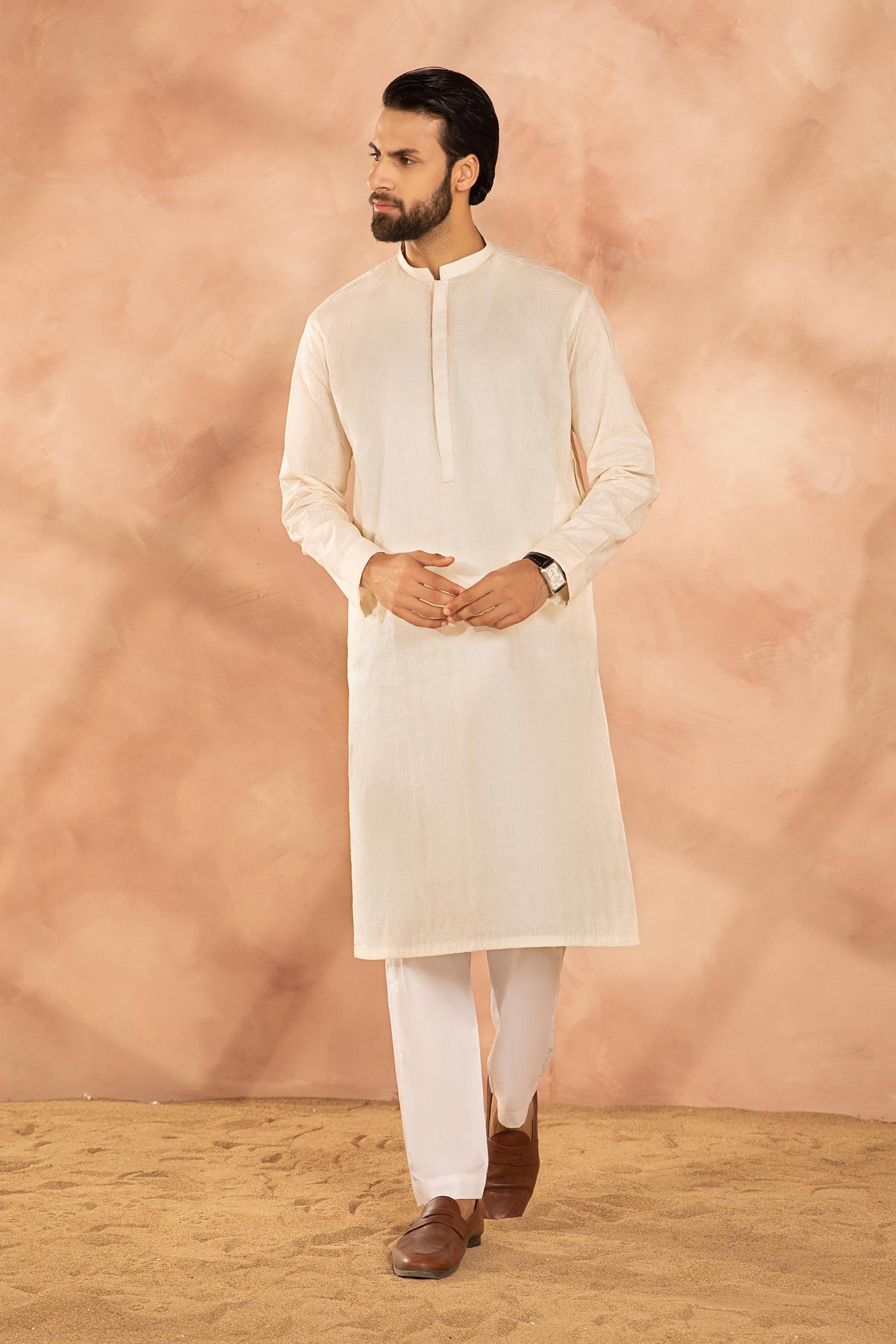 Embroidered Cotton Kurta | GTS-SS24-01