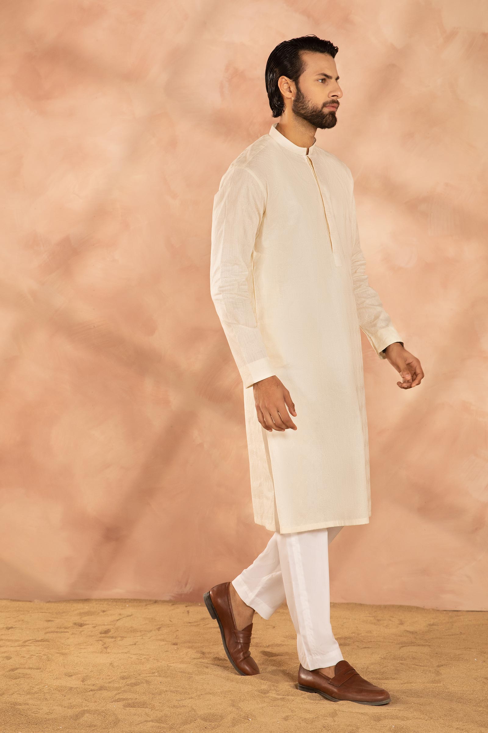 Embroidered Cotton Kurta