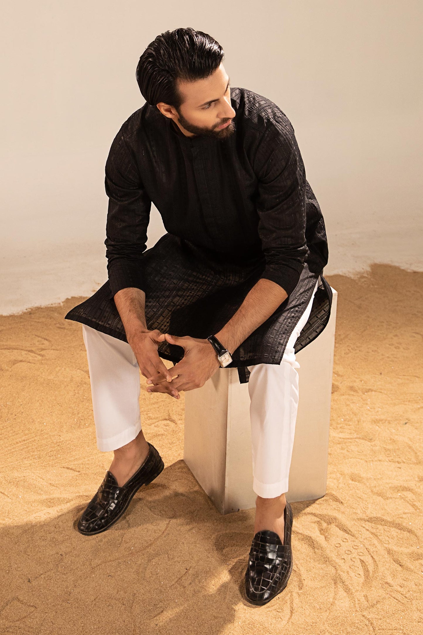 Embroidered Cotton Kurta