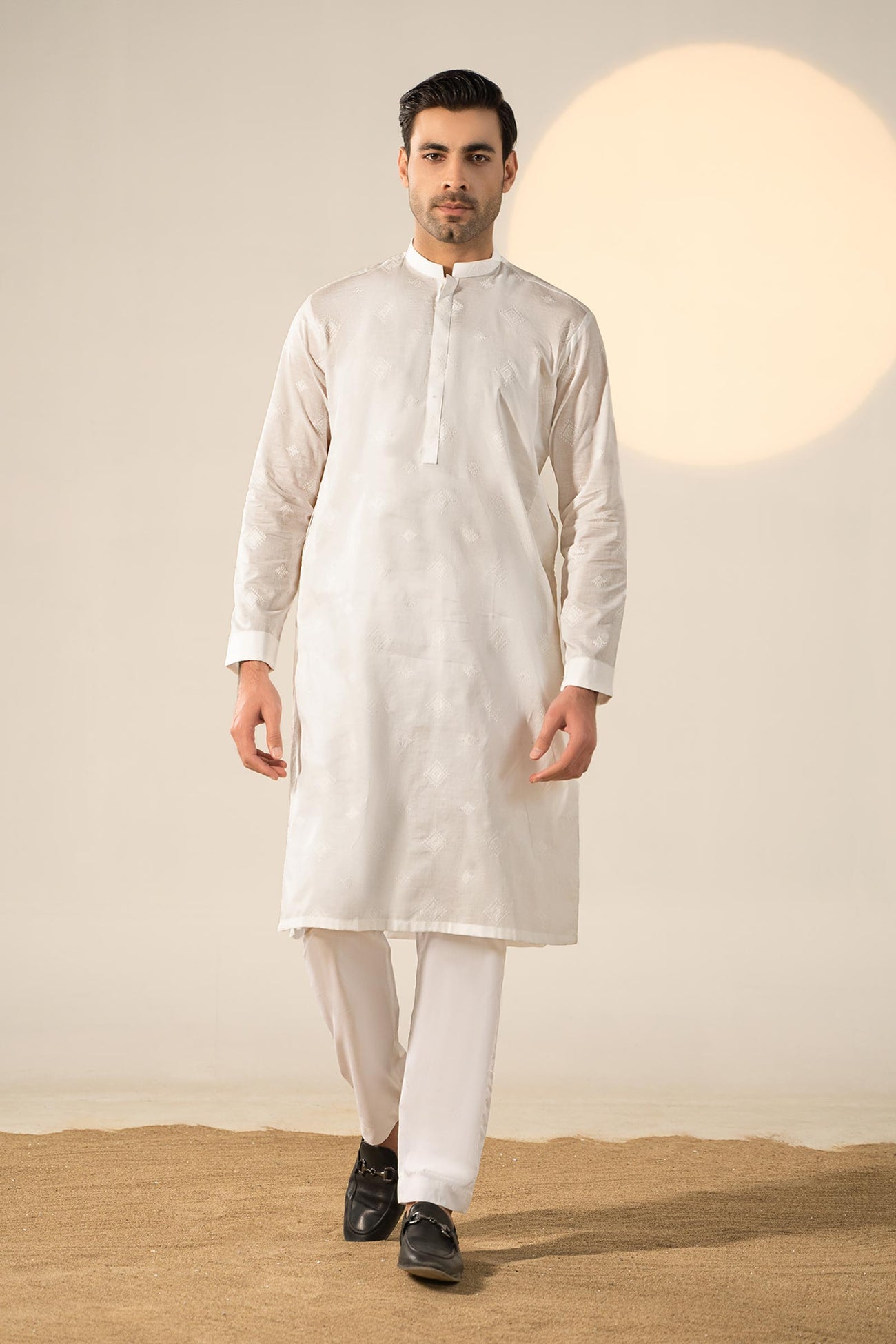 Embroidered Cotton Kurta