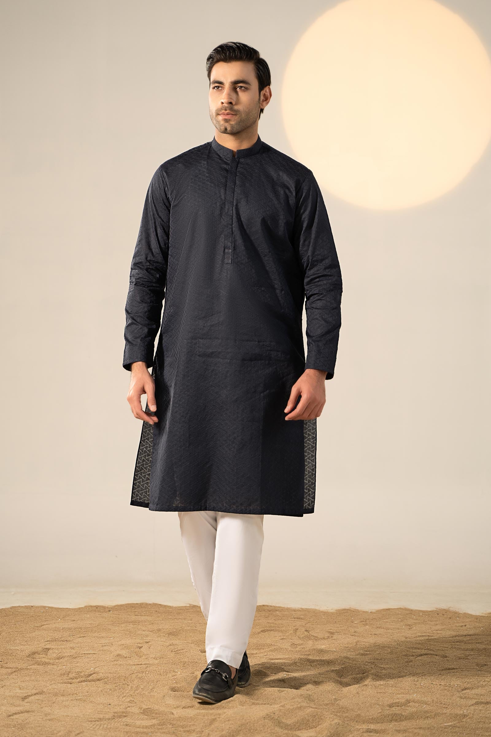 Embroidered Cotton Kurta