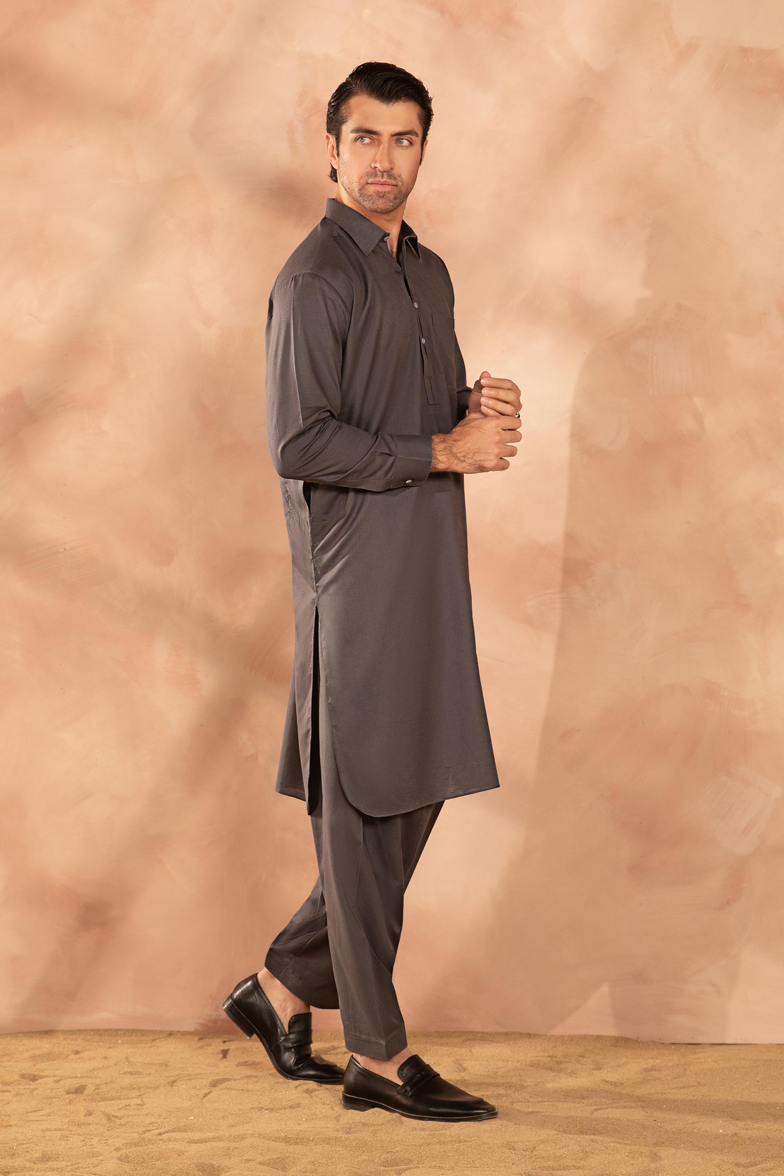 Dyed Cotton Silk Suit