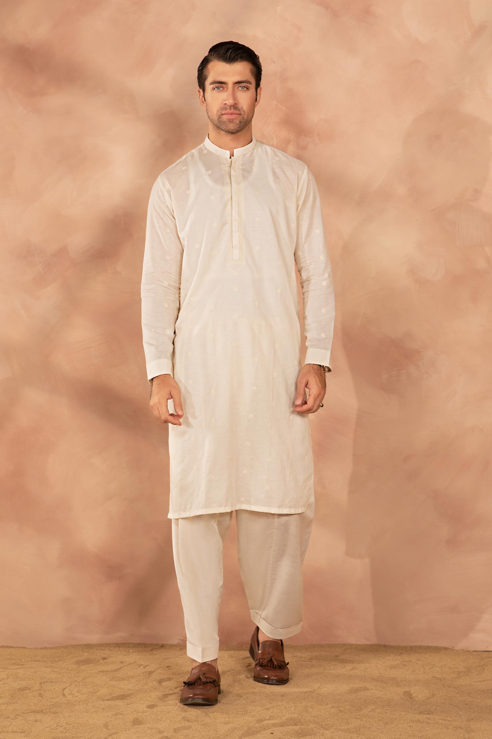 Embroidered Cotton Suit