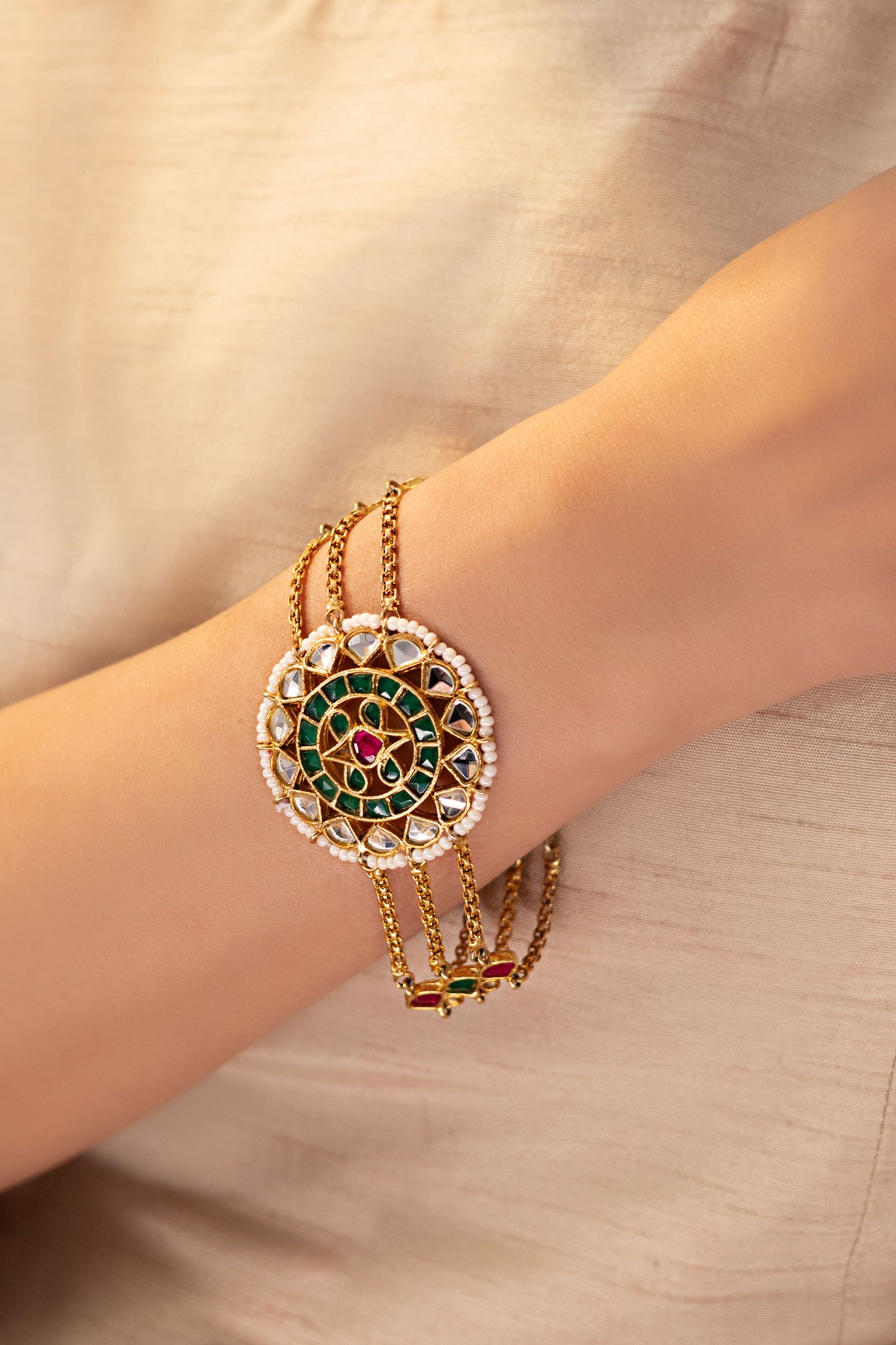 Classic Kundan Bracelet | JBR-EF25-01