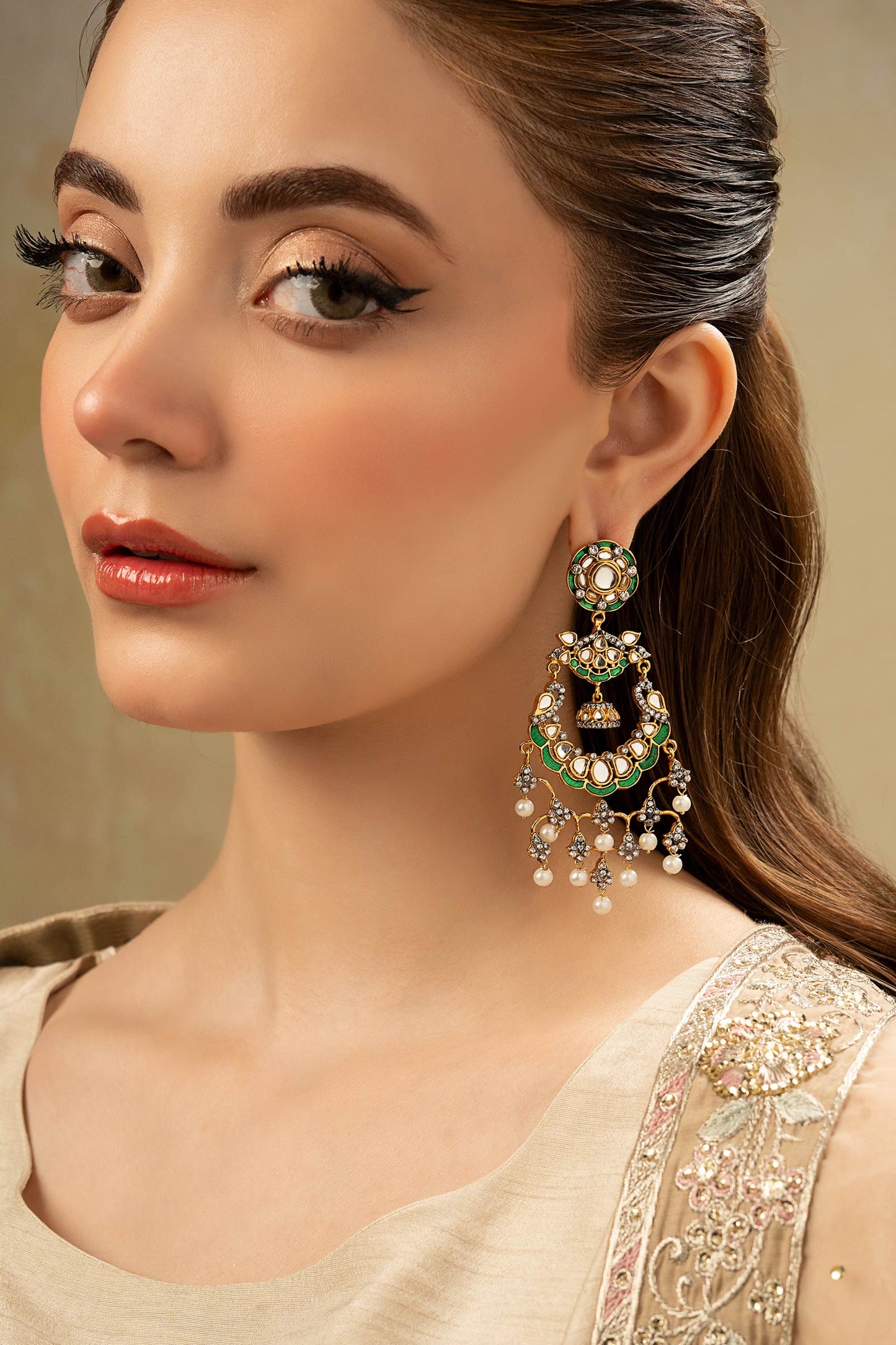 Kundan Chandbali Earrings