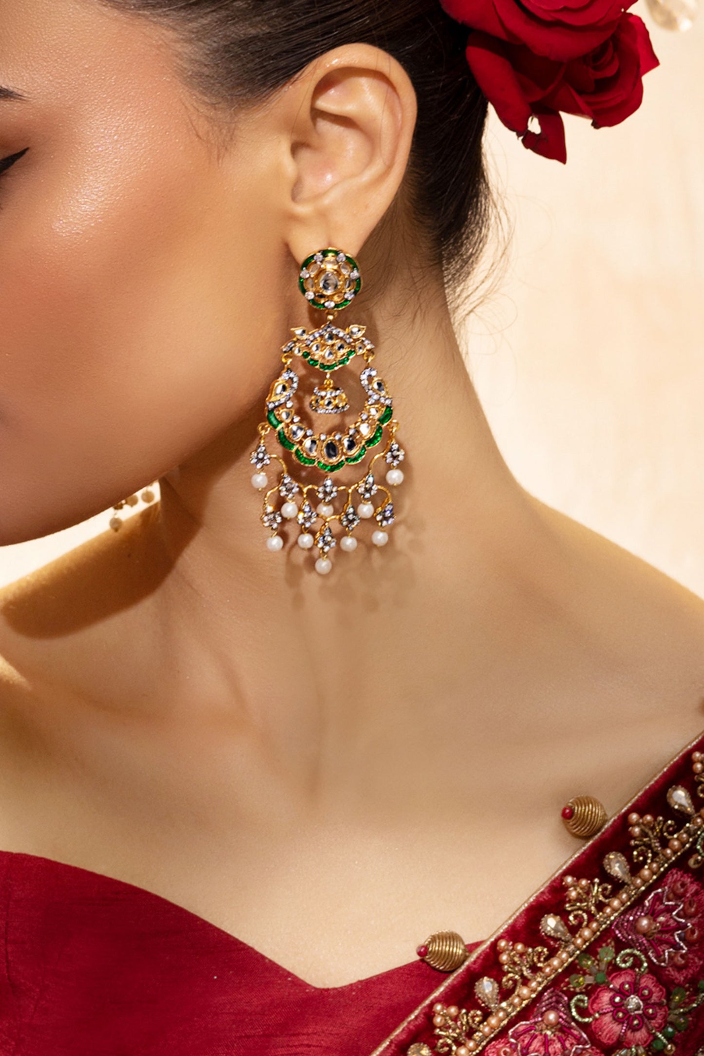 Kundan Chandbali Earrings