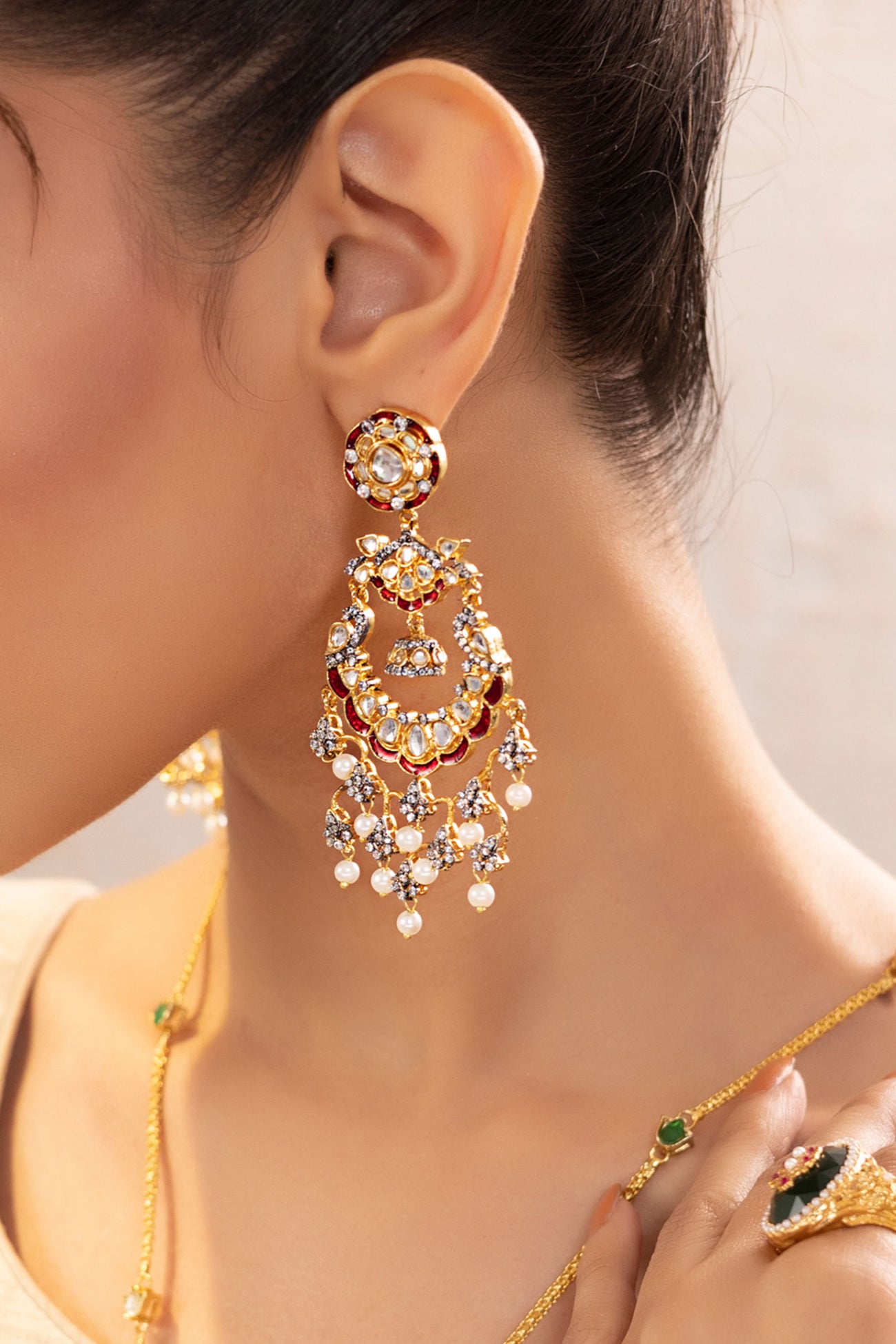 Kundan Chandbali Earrings