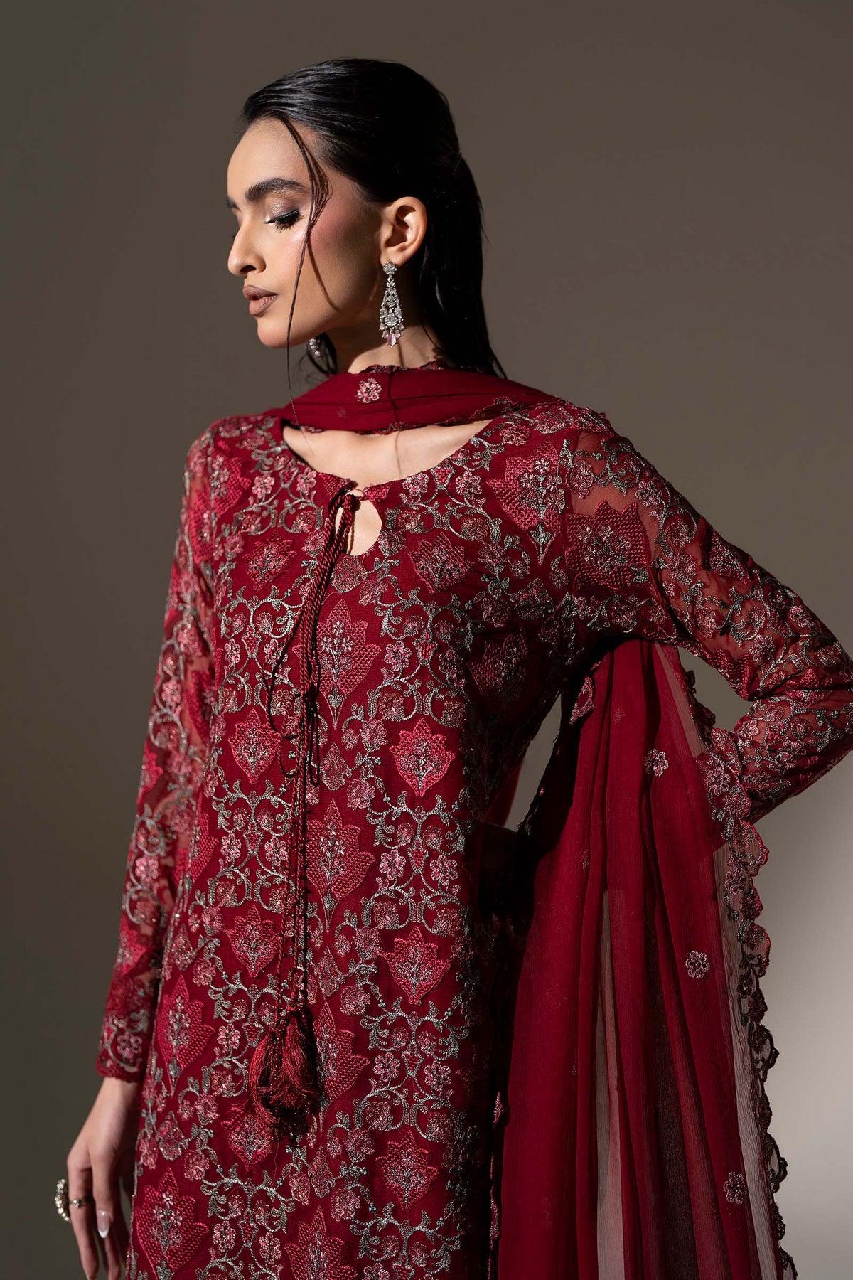 Embroidered Chiffon Fabric (3Pcs)