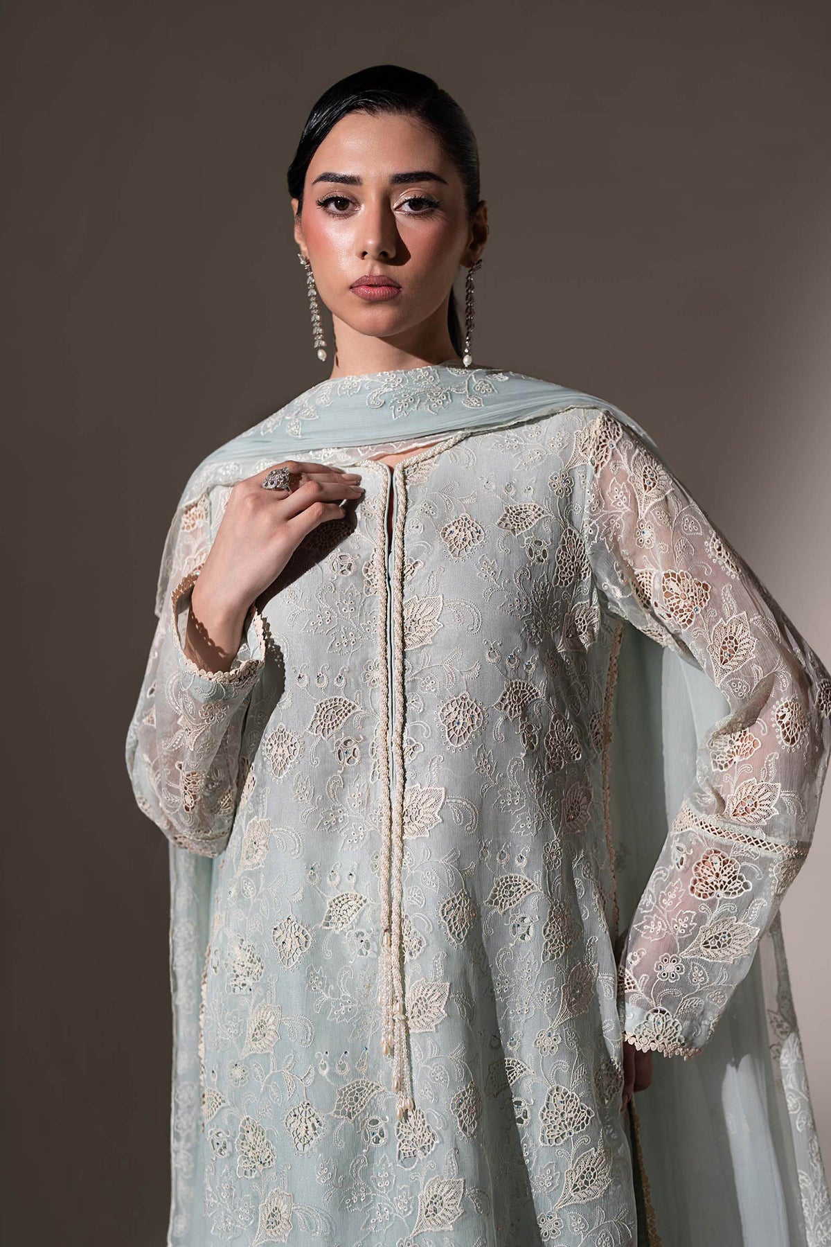 Embroidered Chiffon Fabric (3Pcs)