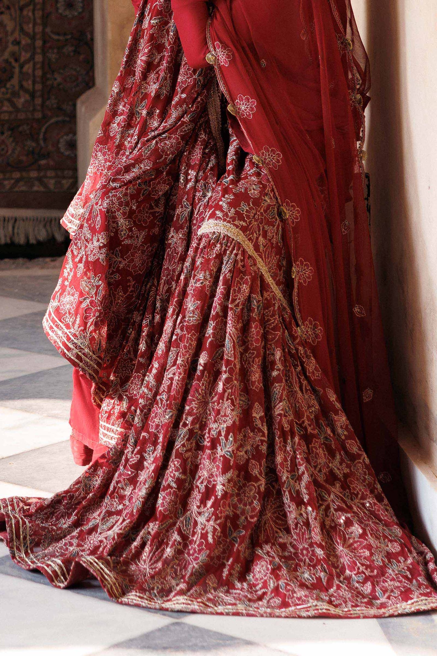 Embroidered Net Fabric (2Pcs)