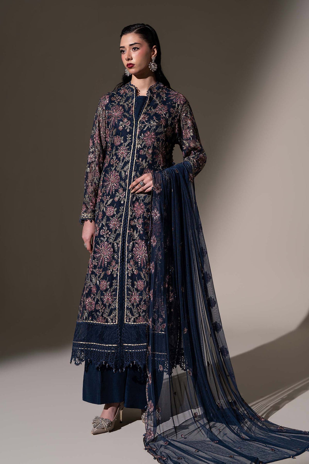 Embroidered Net Fabric (2Pcs)