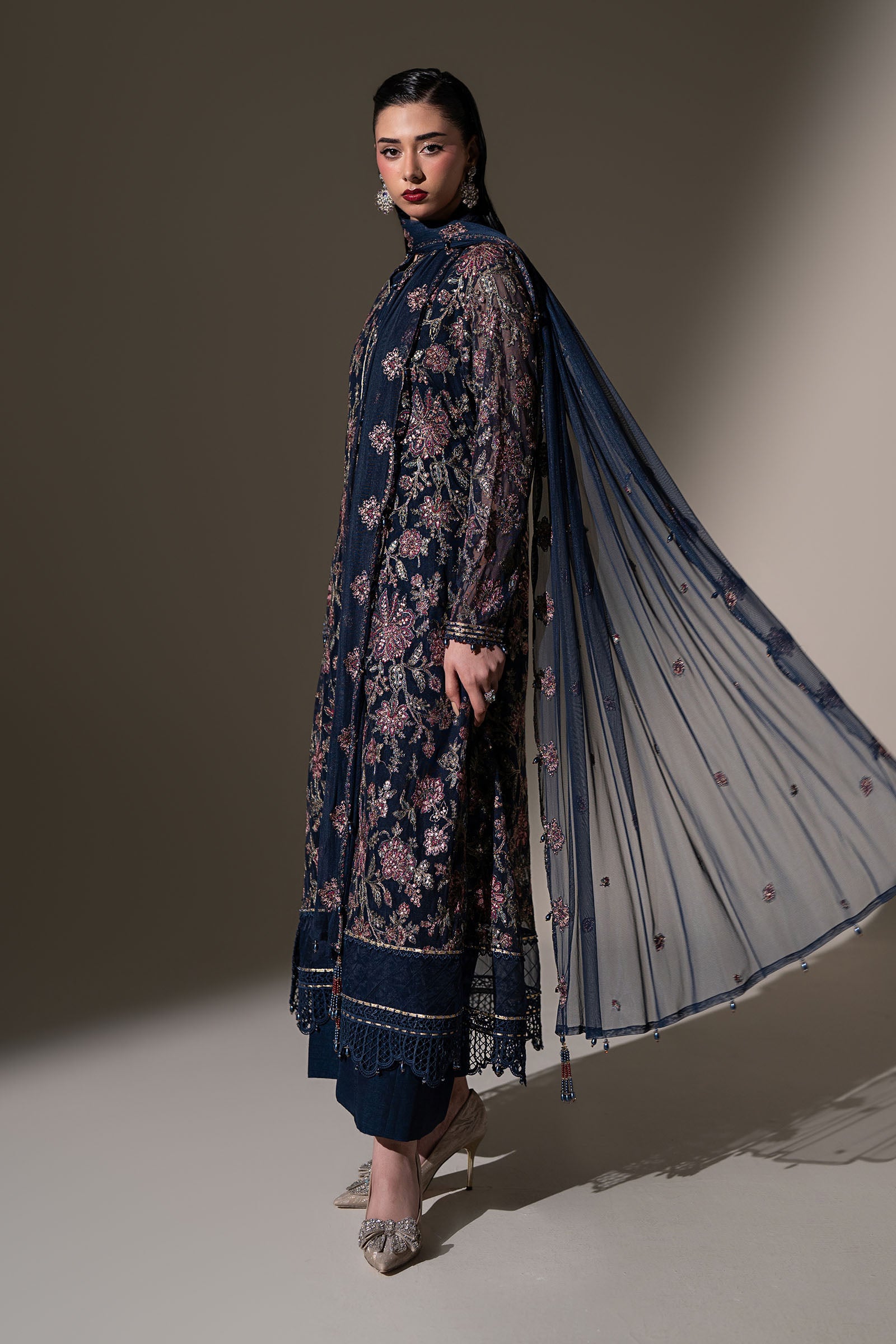 Embroidered Net Fabric (2Pcs)