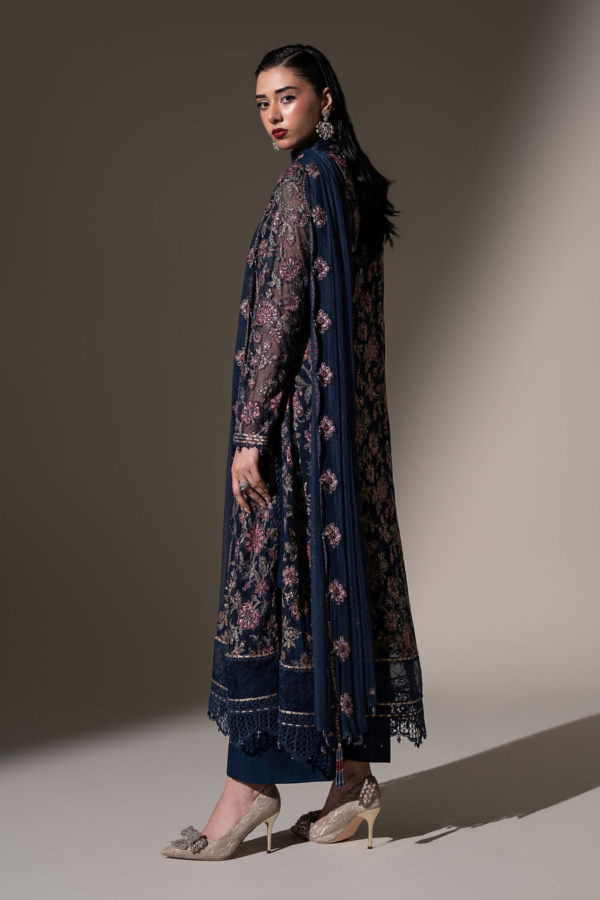 Embroidered Net Fabric (2Pcs)