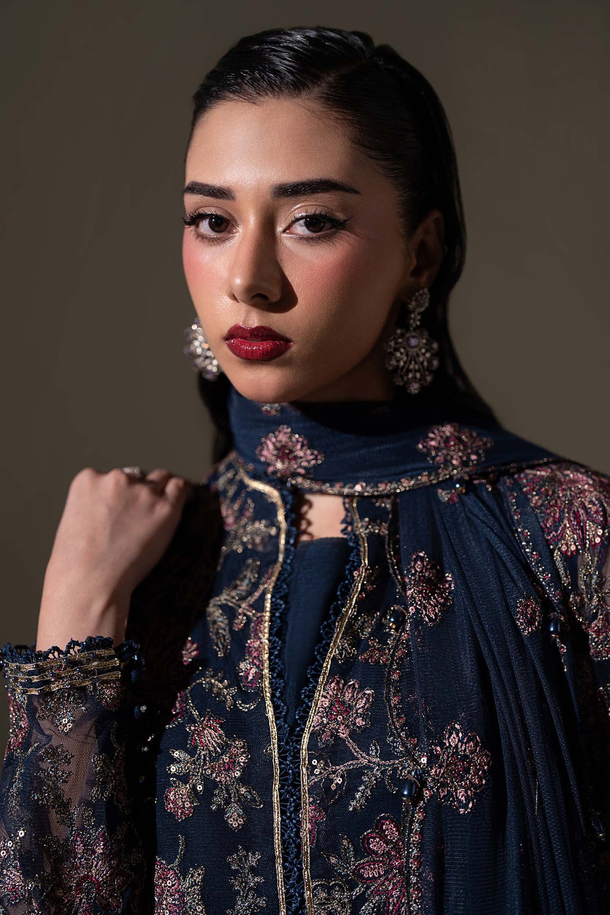 Embroidered Net Fabric (2Pcs)