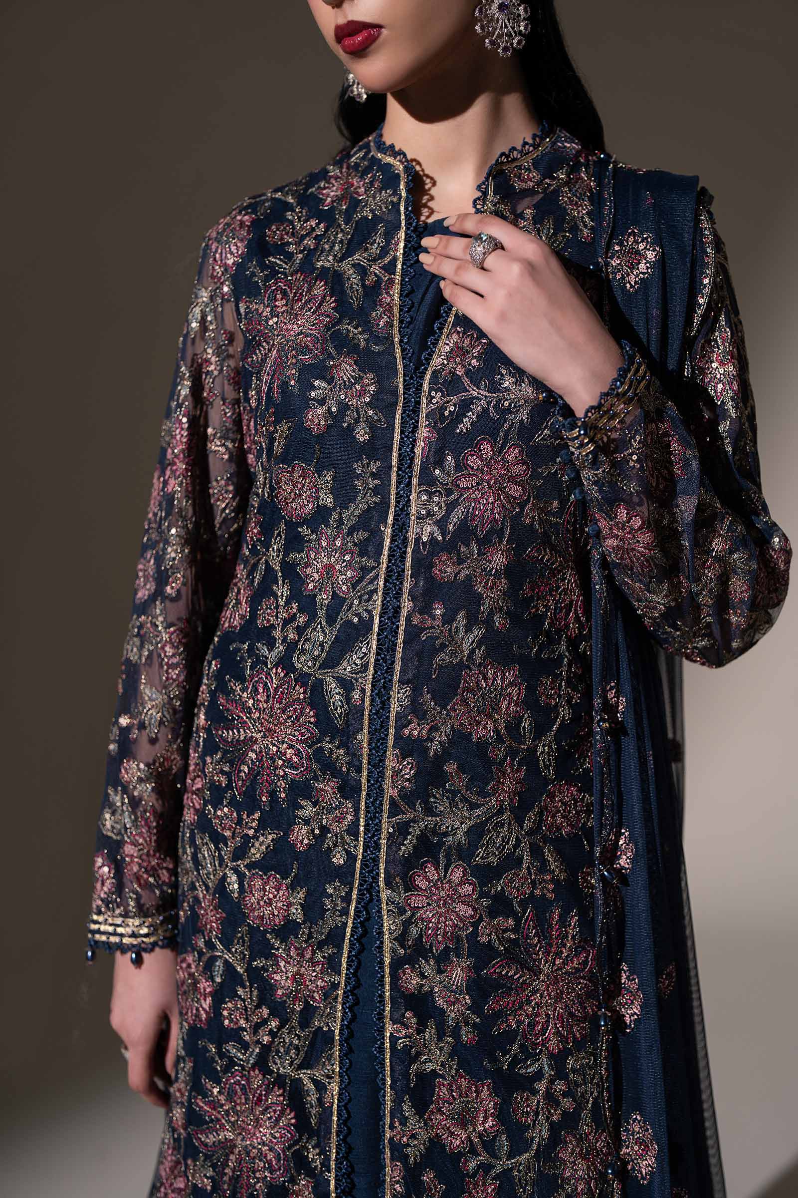 Embroidered Net Fabric (2Pcs)