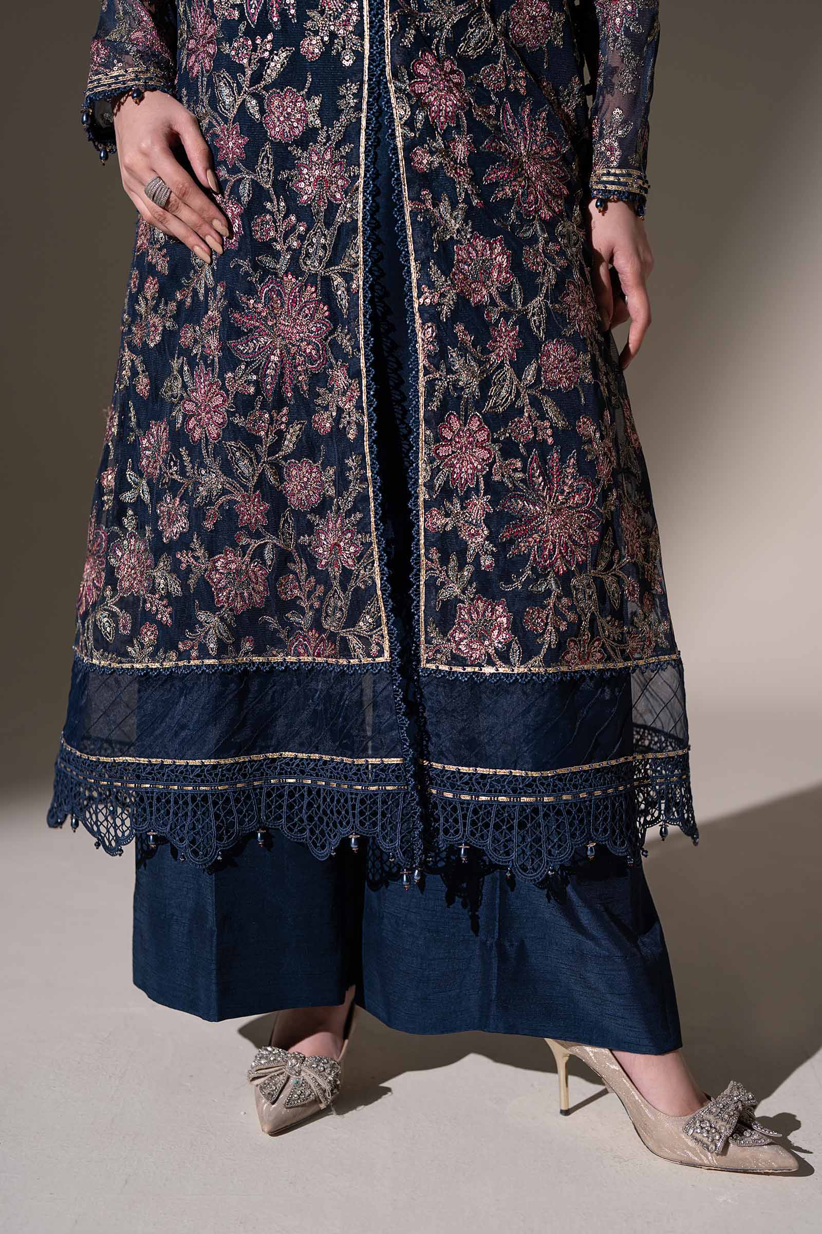 Embroidered Net Fabric (2Pcs)