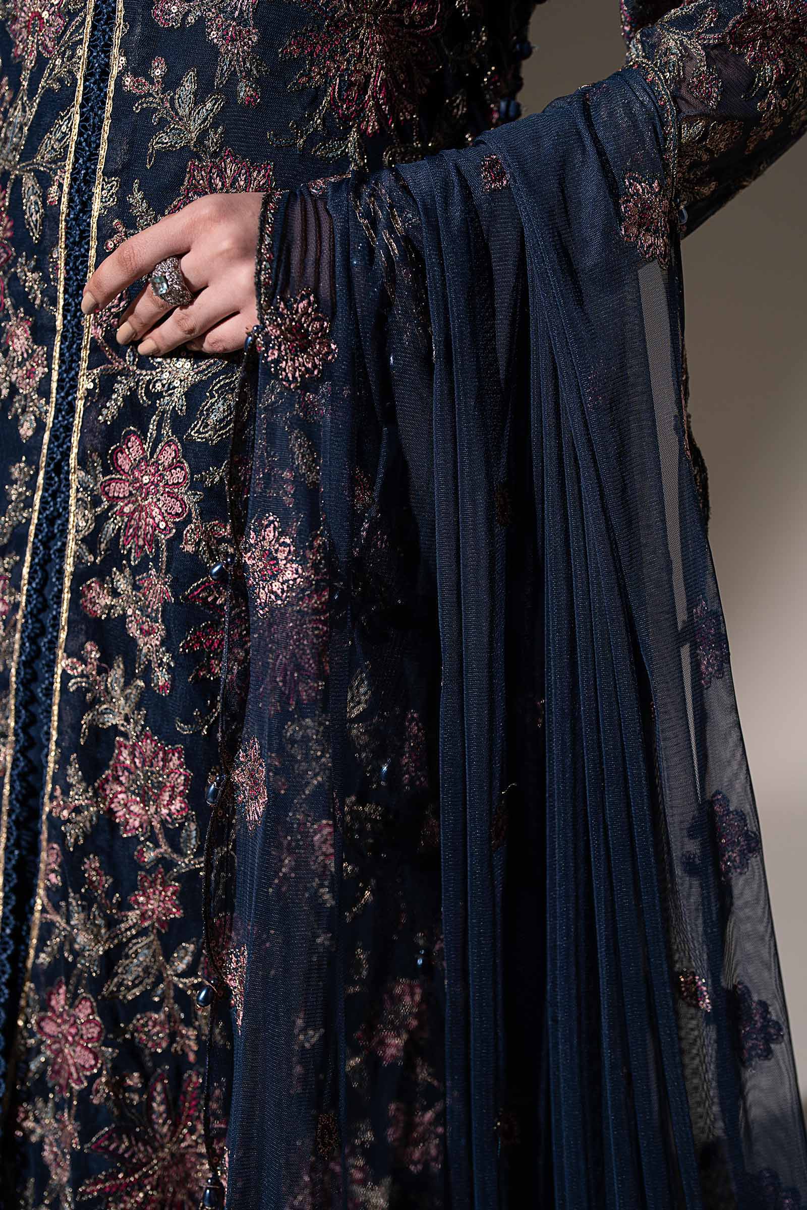 Embroidered Net Fabric (2Pcs)