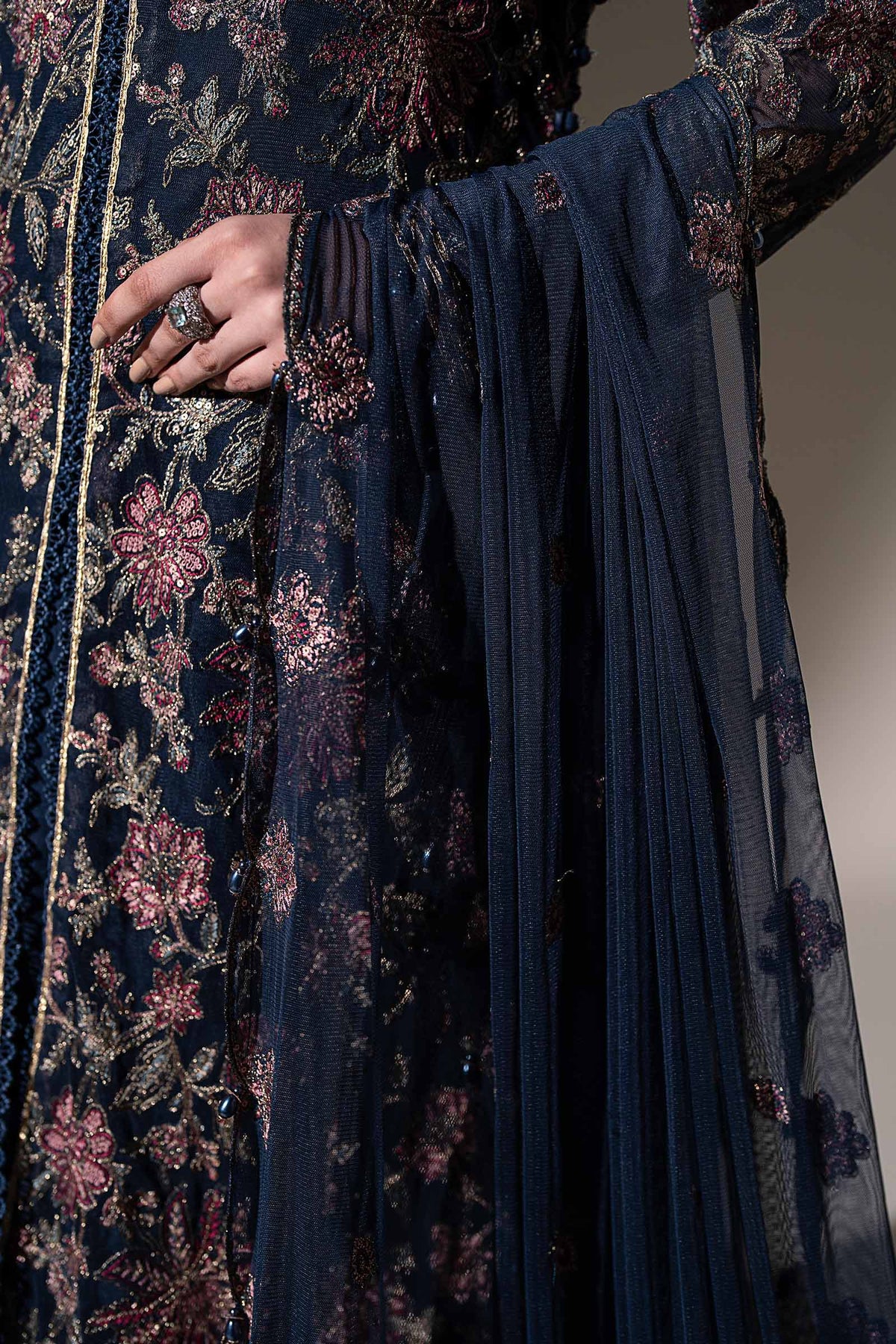 Embroidered Net Fabric (2Pcs)