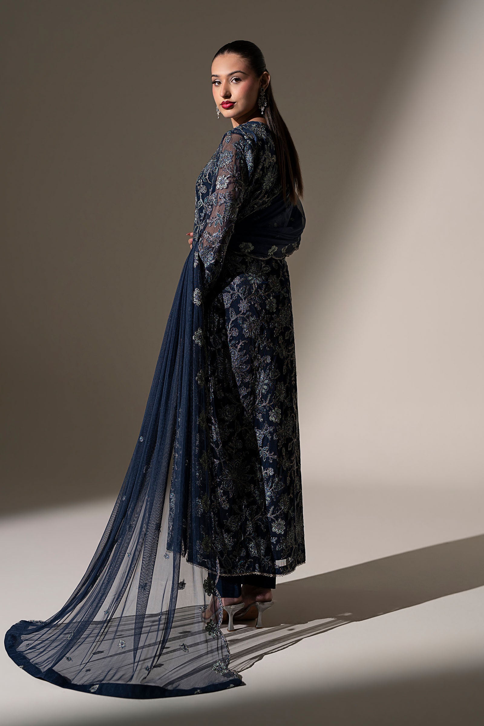 Embroidered Net Fabric (2Pcs)