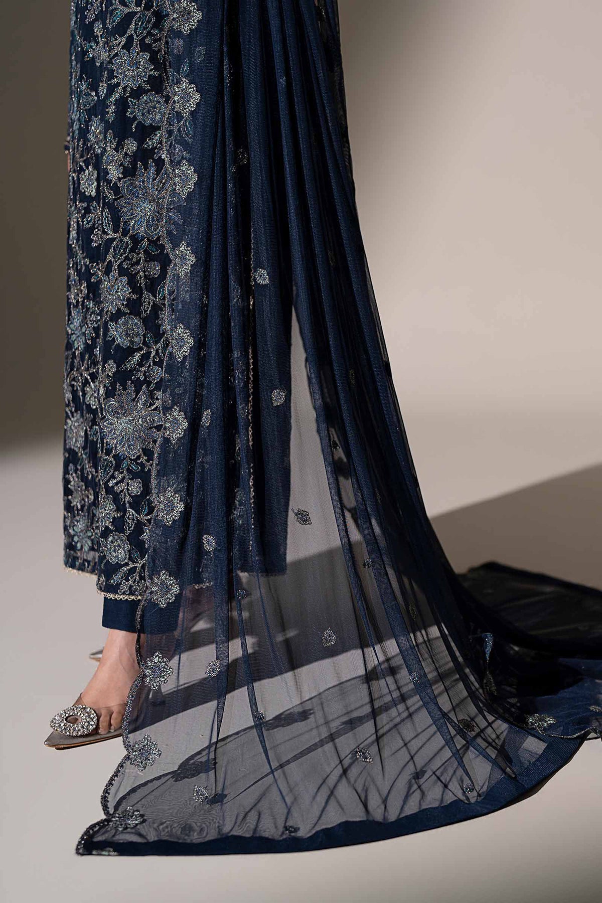 Embroidered Net Fabric (2Pcs)