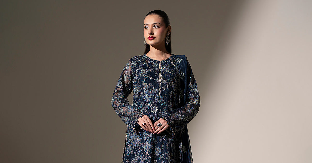 Embroidered Net Fabric (2Pcs)