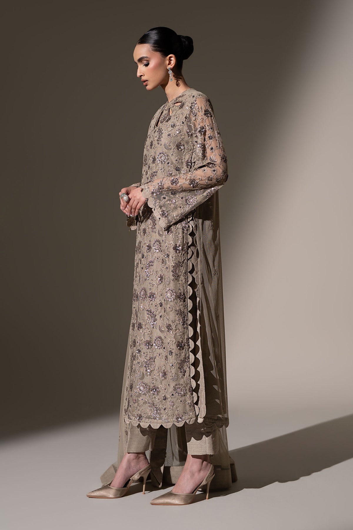 Embroidered Net Fabric (3Pcs)