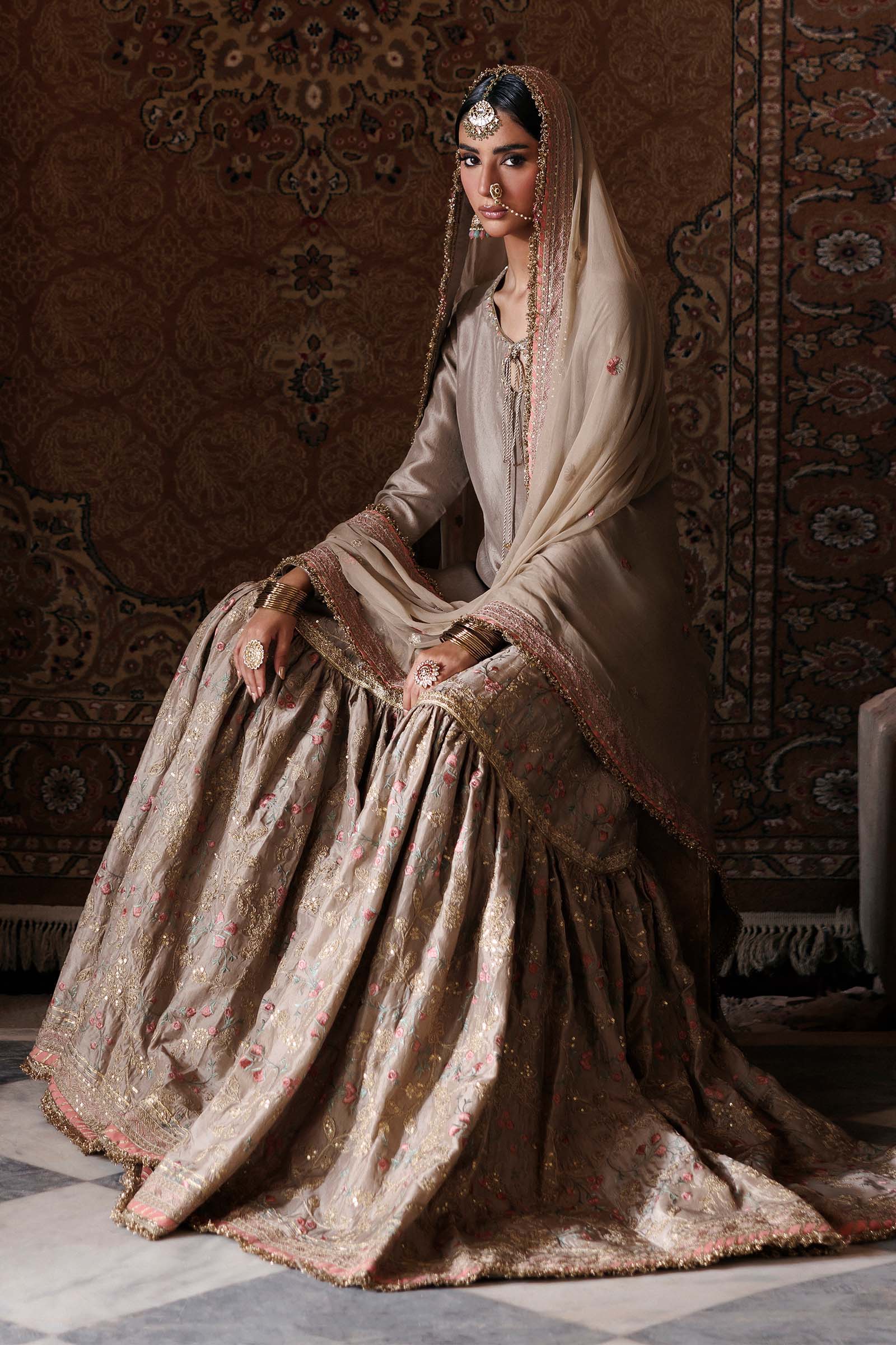 Embroidered Tassel Silk Fabric (2Pcs)