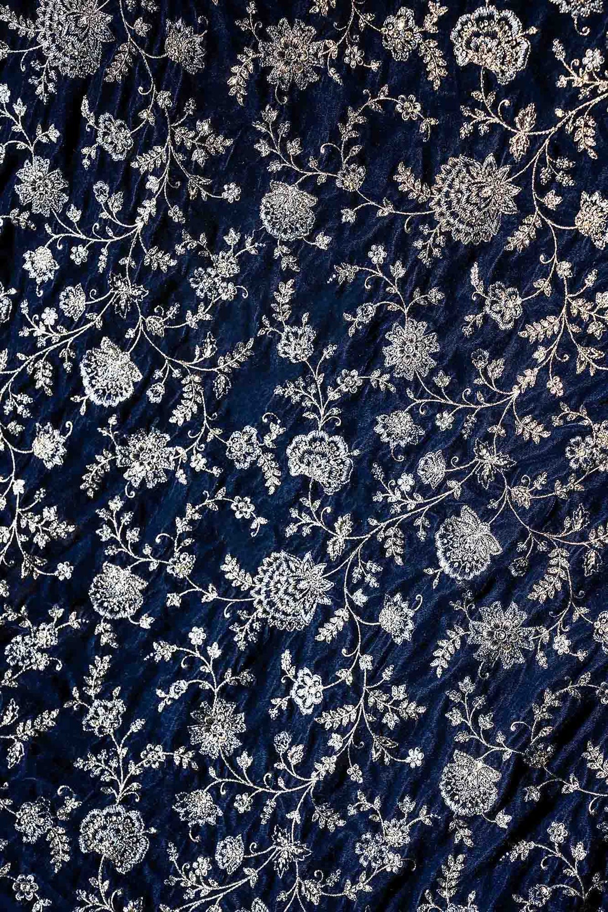 Embroidered Velvet Fabric (1Pc)