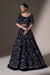 Embroidered Velvet Fabric (1Pc)