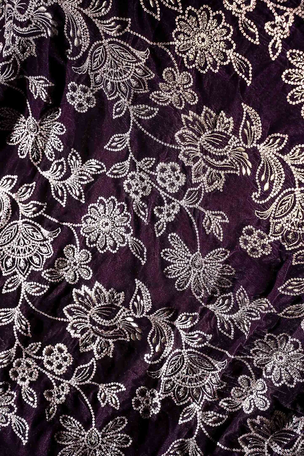 Embroidered Velvet Fabric (1Pc)